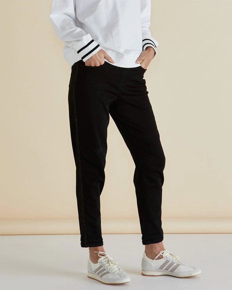 Betty Basics Harlow Denim Jogger Black With Lurex - Image 3