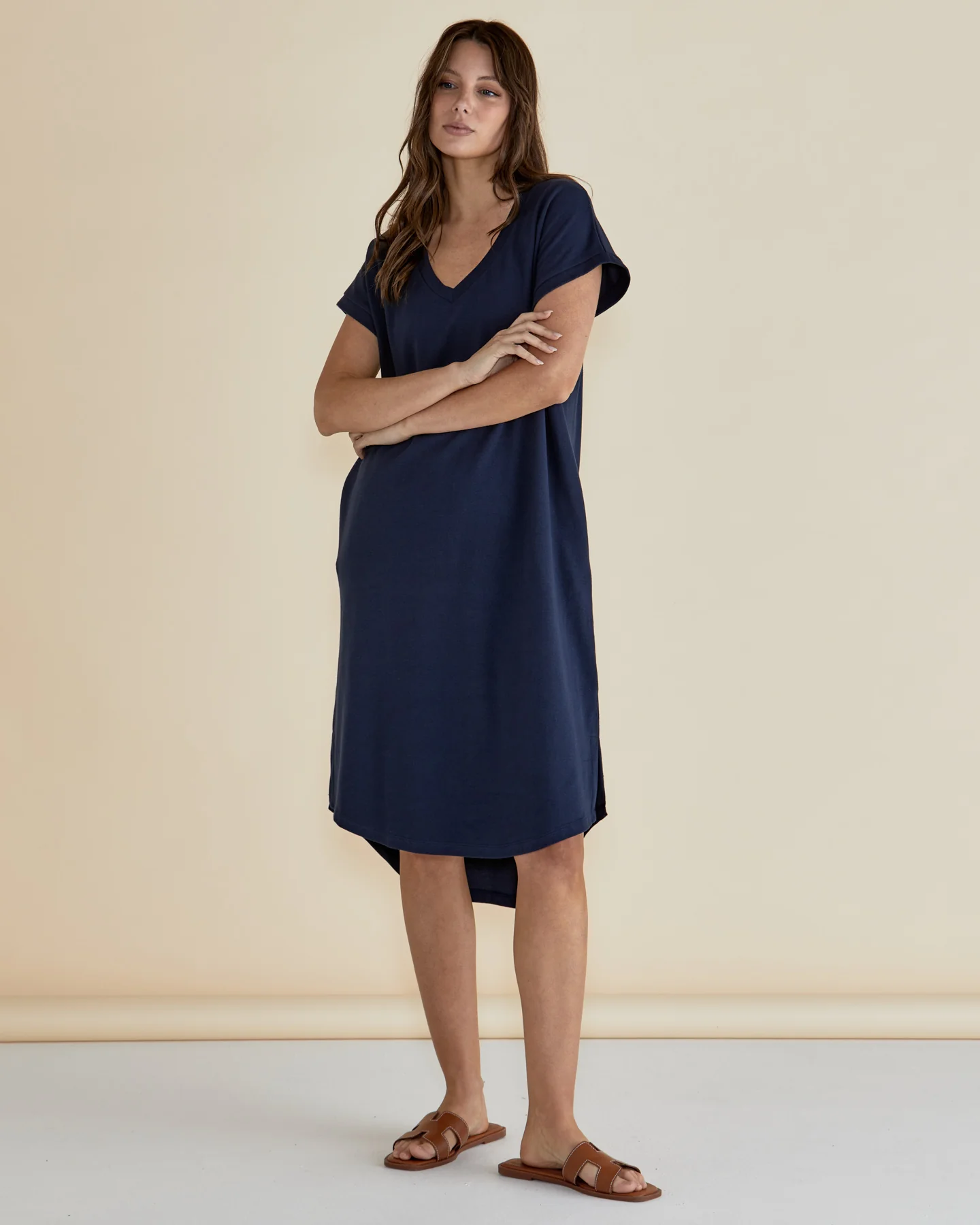 Betty Basics Jolene T-Shirt Dress Navy - Image 2