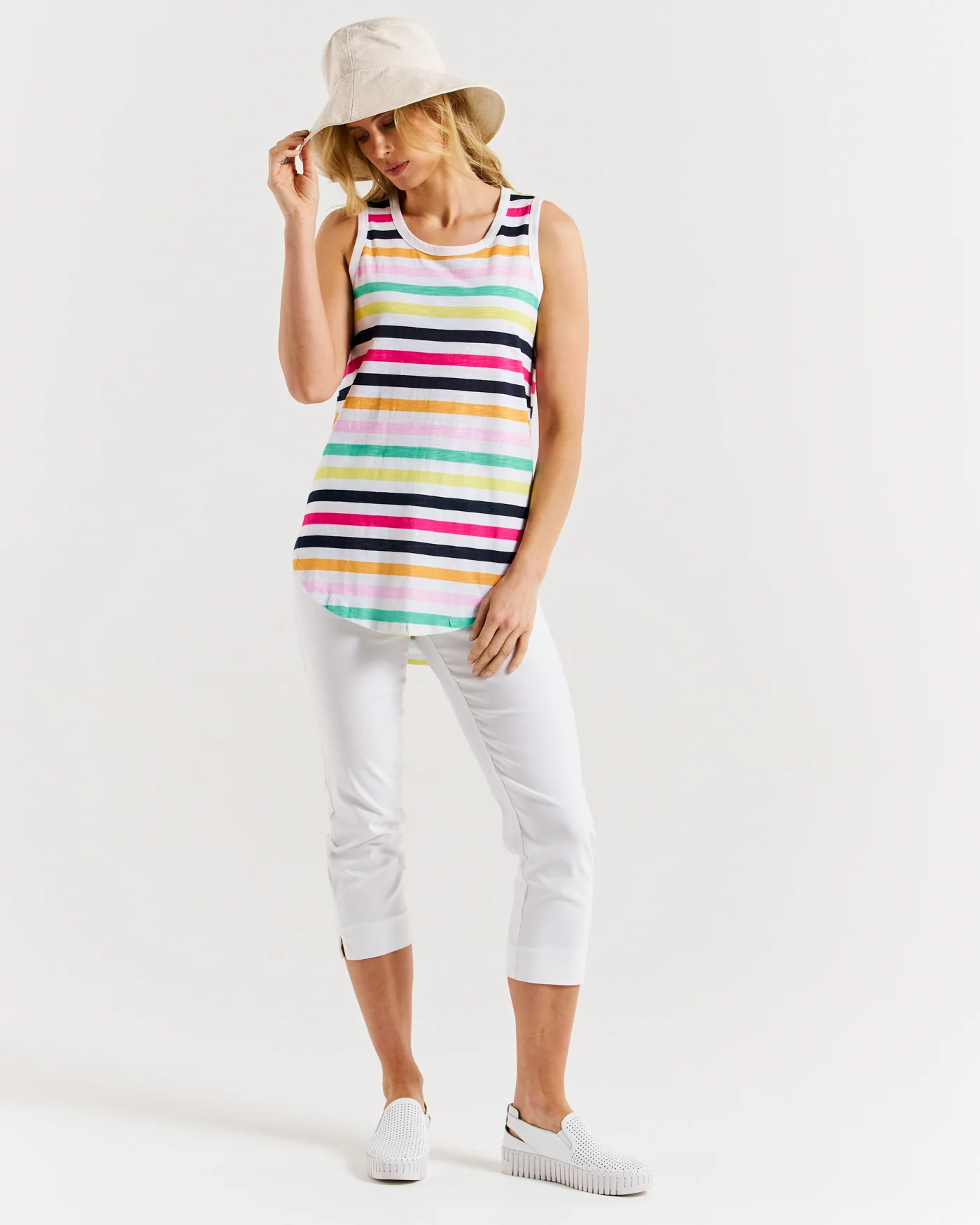 Betty Basics Keira Tank Rainbow Stripe - Image 4