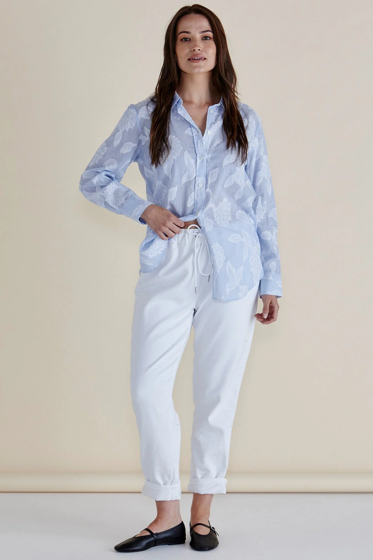Betty Basics Lace Stripe Shirt Lace Floral - Image 4