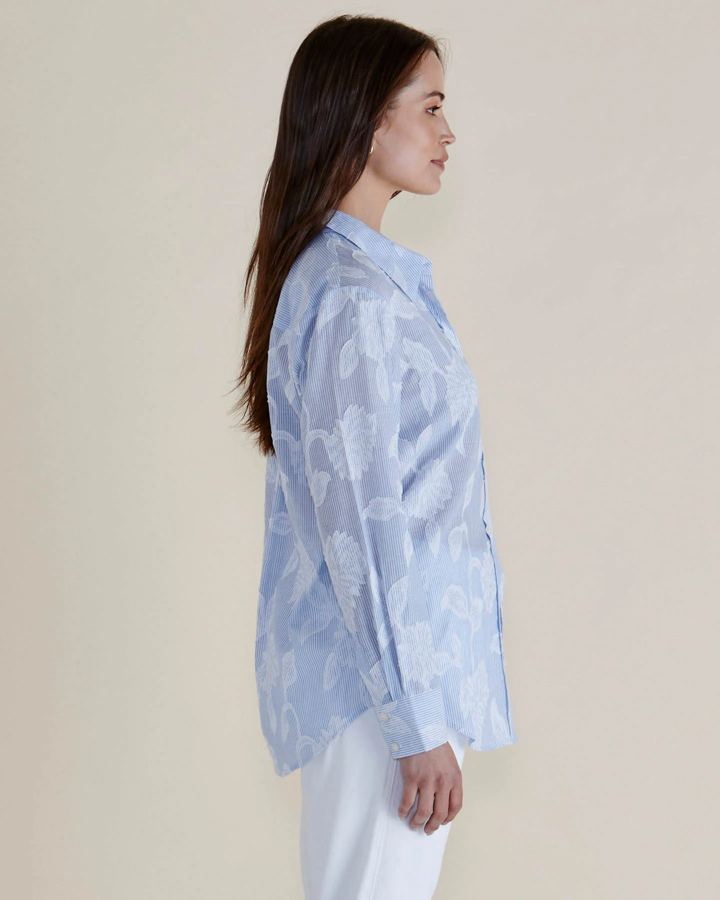 Betty Basics Lace Stripe Shirt Lace Floral - Image 5