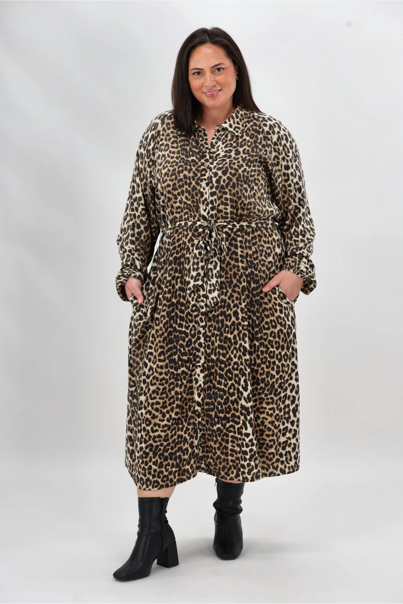 Betty Basics Lisa Leopard Shirt Dress Leopard Print - Image 3