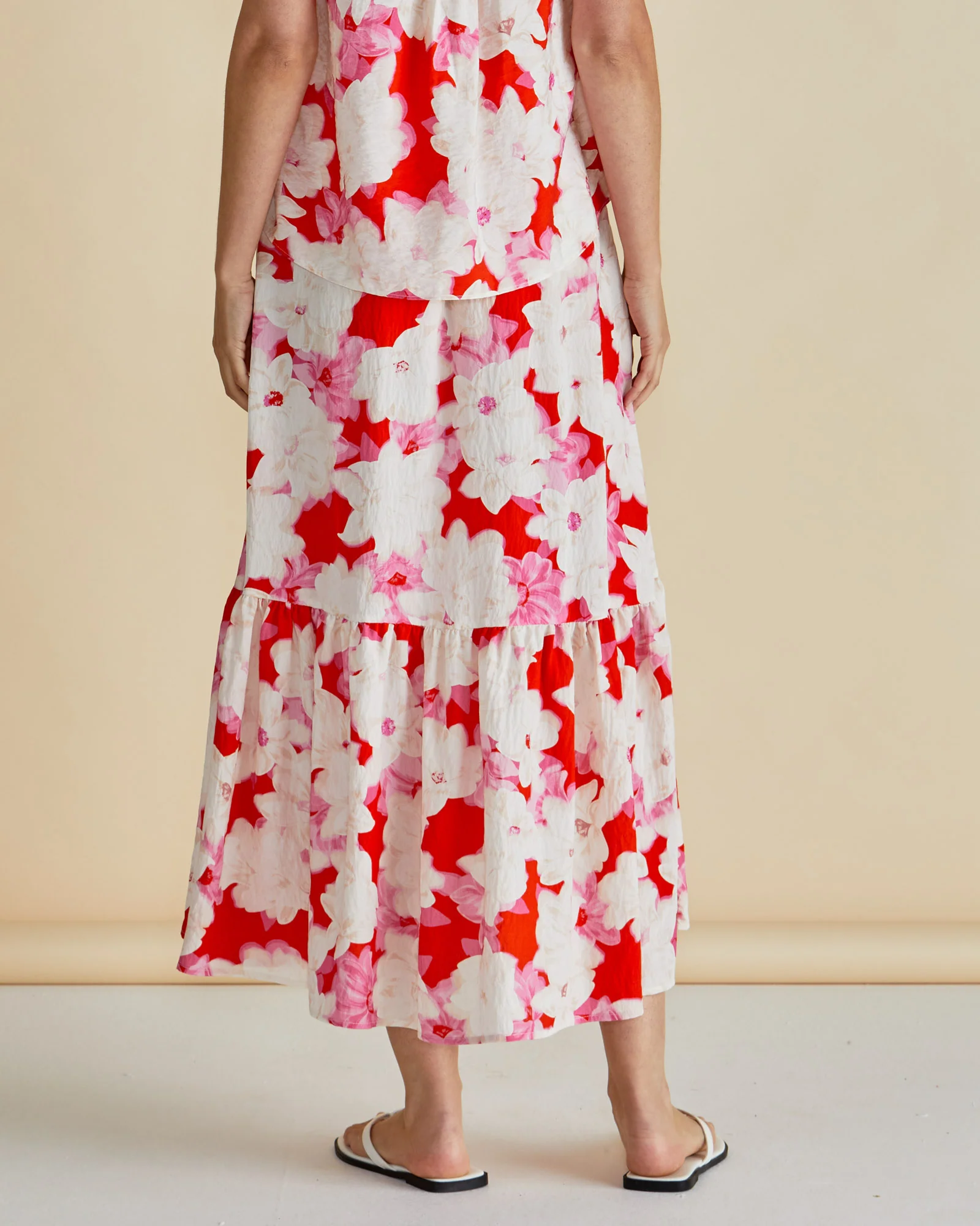 Betty Basics Maggie Skirt Red Floral Print - Image 4