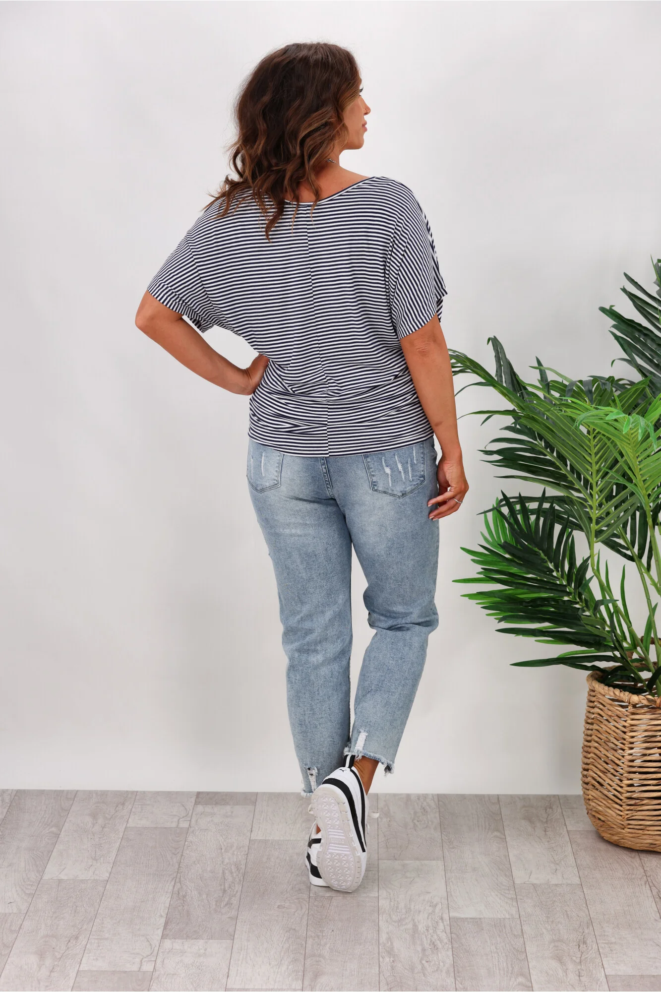 Betty Basics Maui Tee In Blue/White Stripe - Image 6