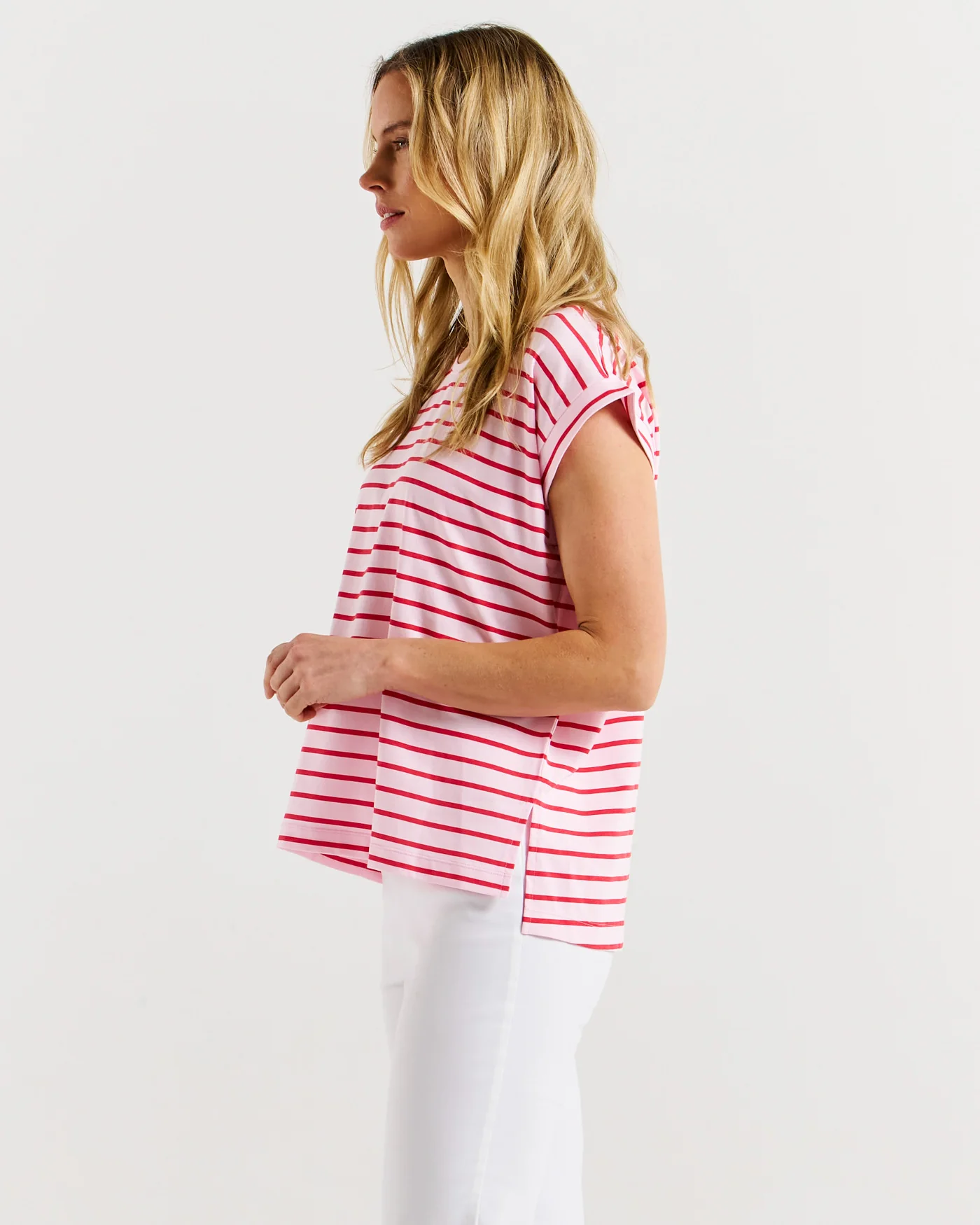 Betty Basics Michaela Top Cherry Blossom Stripe - Image 5