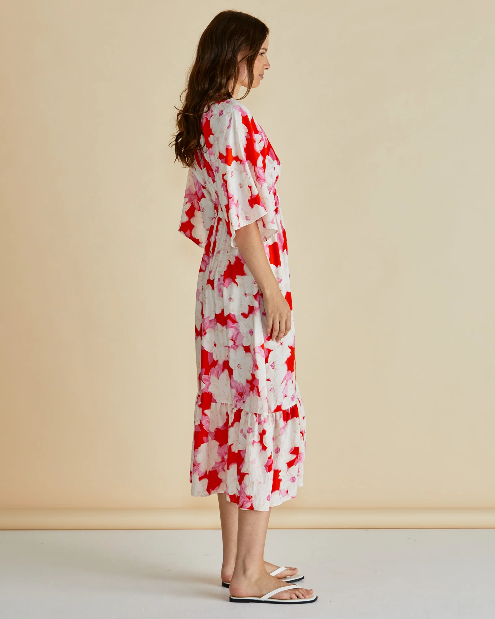 Betty Basics Moxie Dress Red Floral Print - Image 2