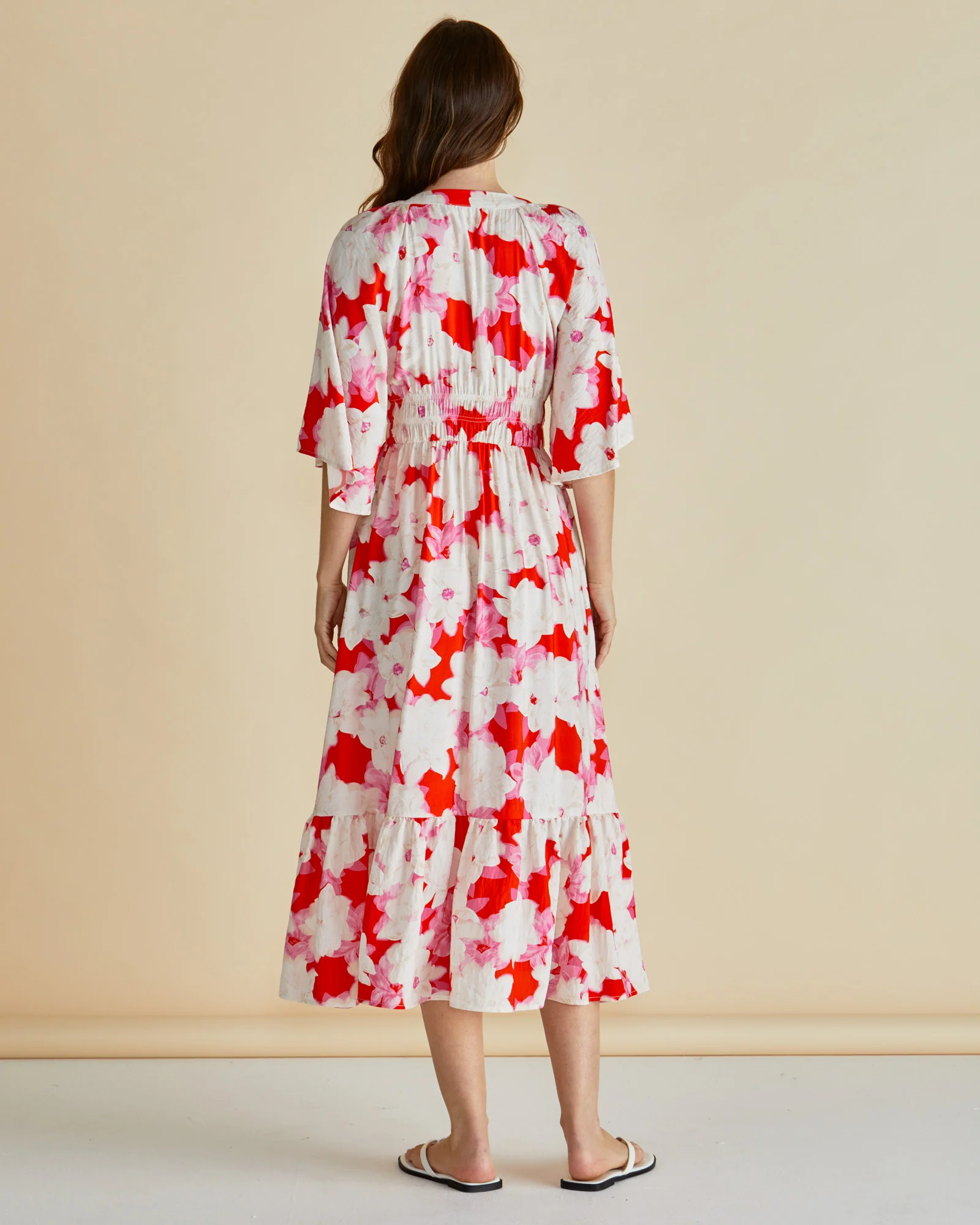 Betty Basics Moxie Dress Red Floral Print - Image 3