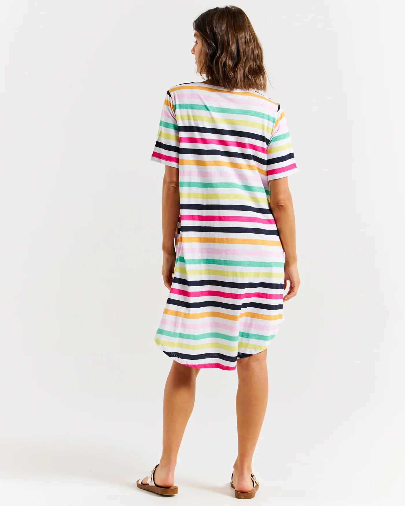 Betty Basics Nyree Dress Rainbow Stripe - Image 7