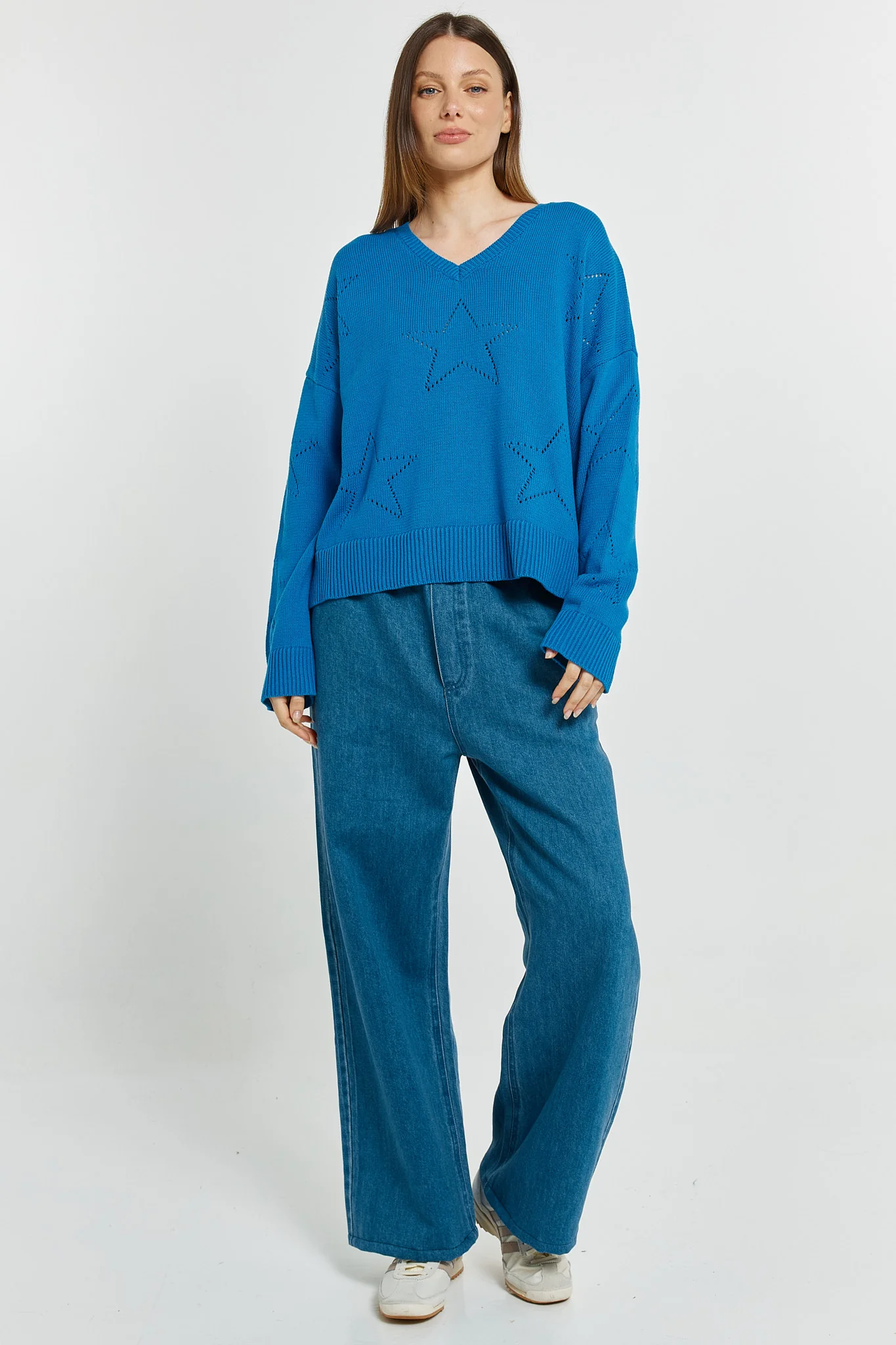Betty Basics Selene Star Sweater Blue - Image 4