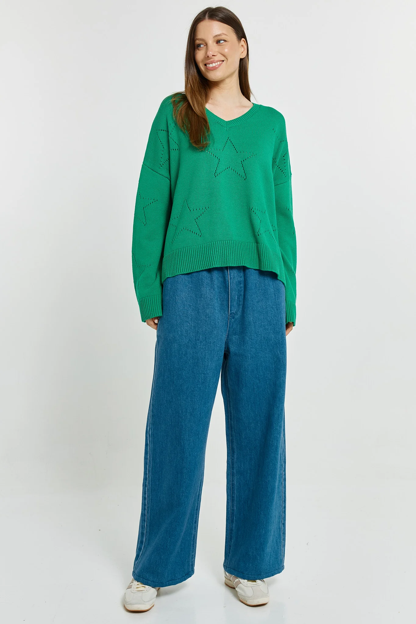 Betty Basics Selene Star Sweater Green - Image 6