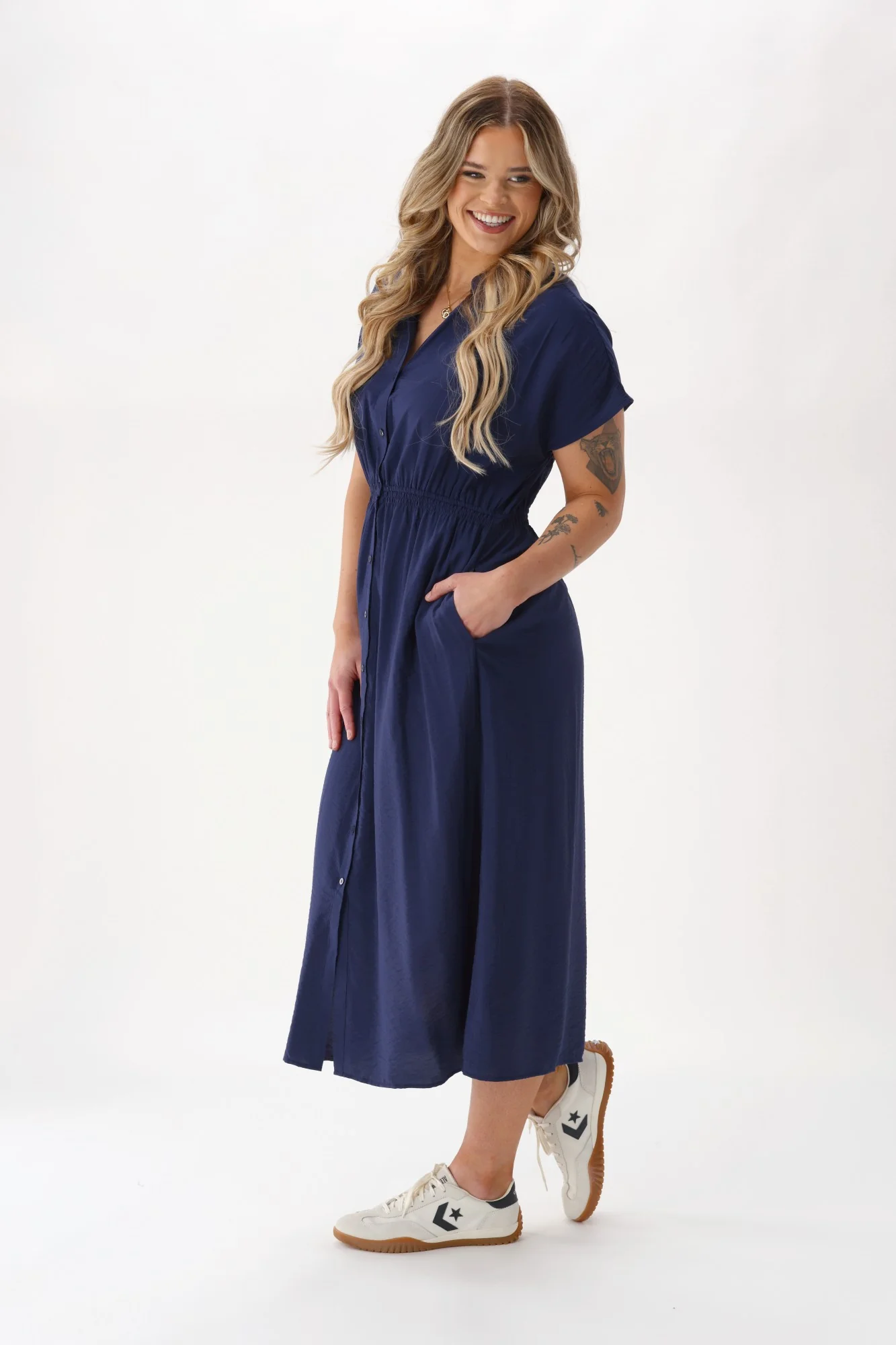 Betty Basics Simone Dress Navy - Image 6