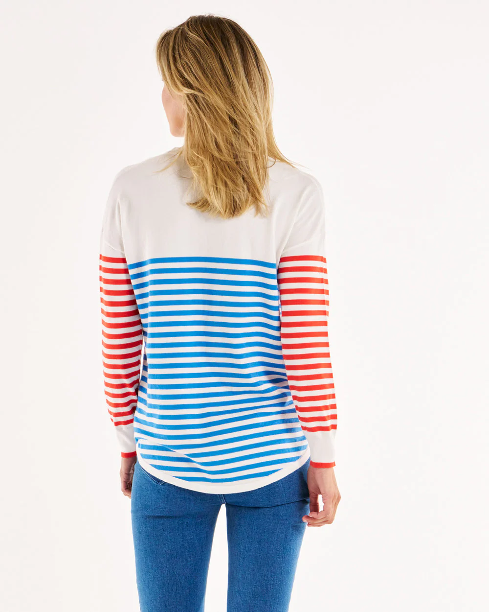Betty Basics Sophie Knit Jumper Red Blue Stripe - Image 6