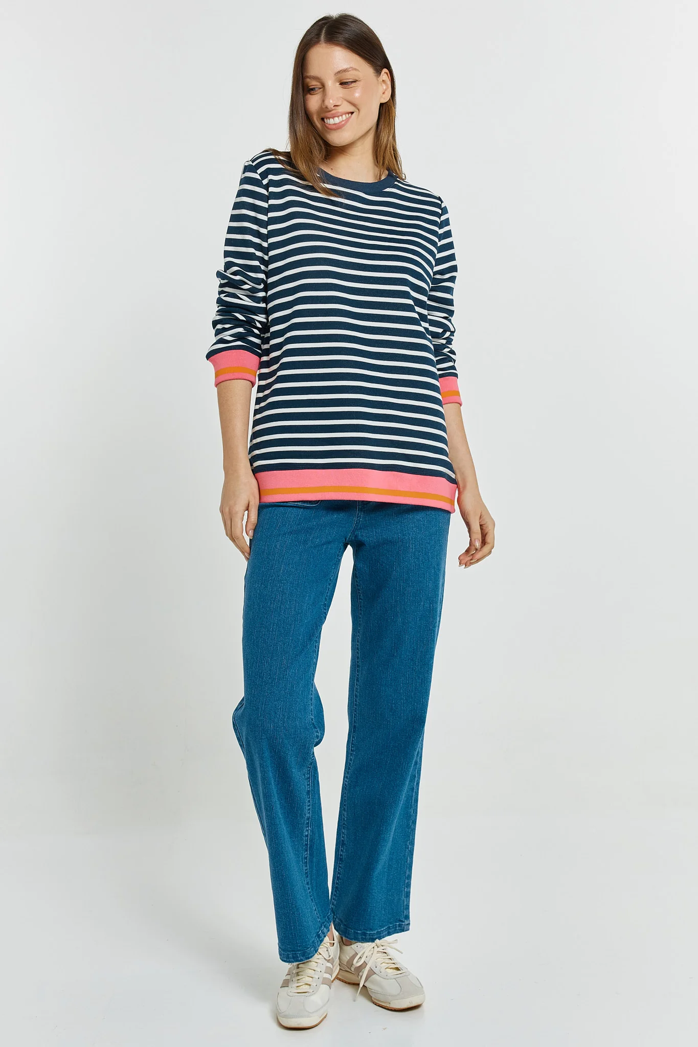 Betty Basics Tyra Sweat Navy White Stripe - Image 3