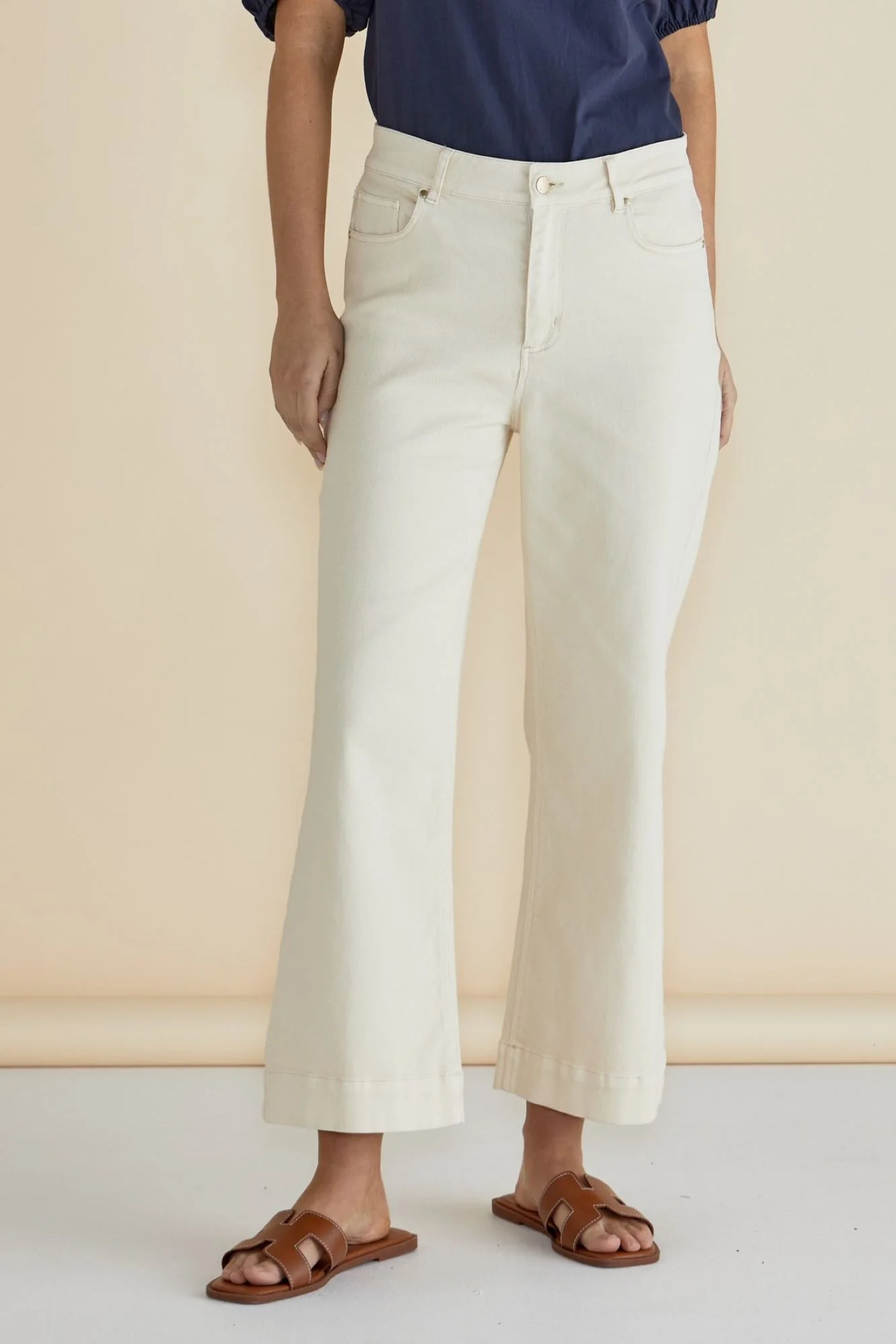 Betty Basics Willow Wide Leg Jean Off White - Image 2