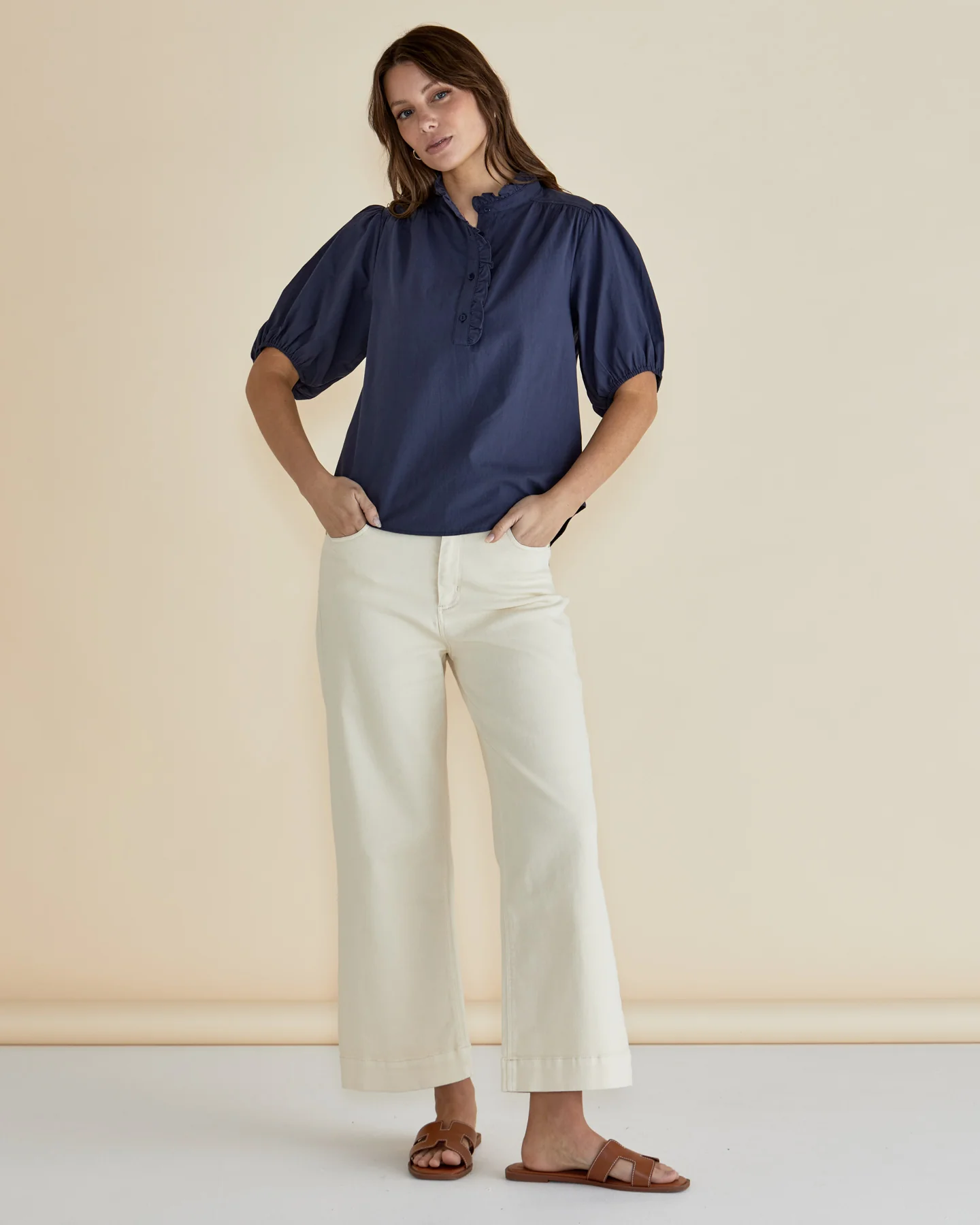 Betty Basics Willow Wide Leg Jean Off White - Image 3