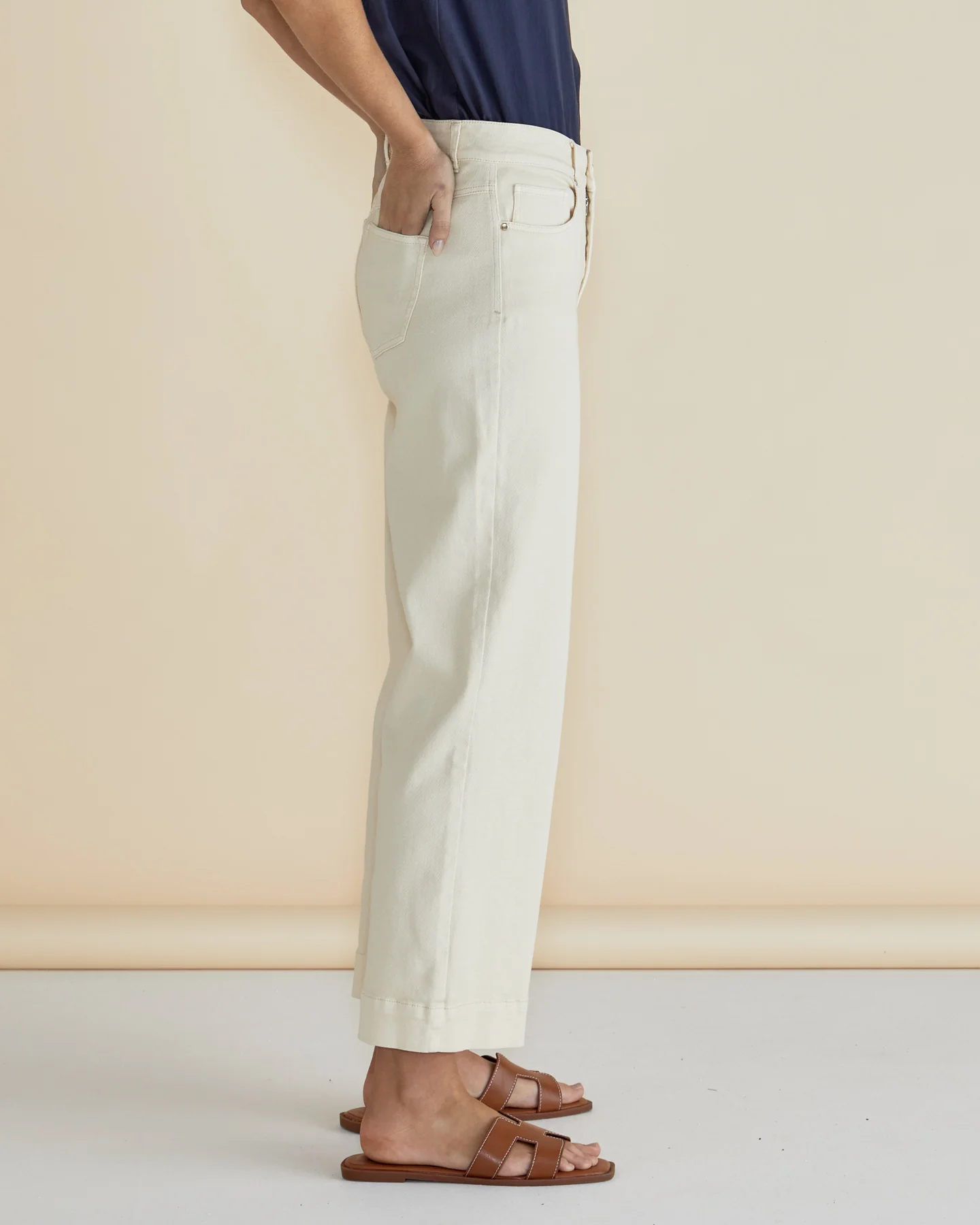 Betty Basics Willow Wide Leg Jean Off White - Image 4