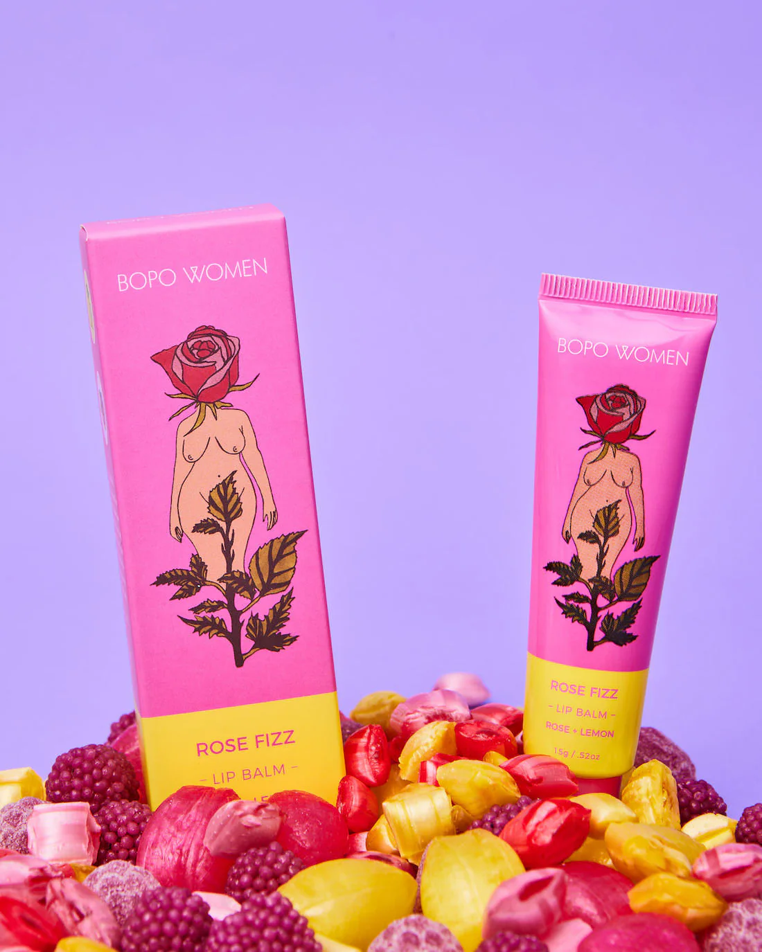 Bopo Women Rose Fizz Lip Balm - Image 4