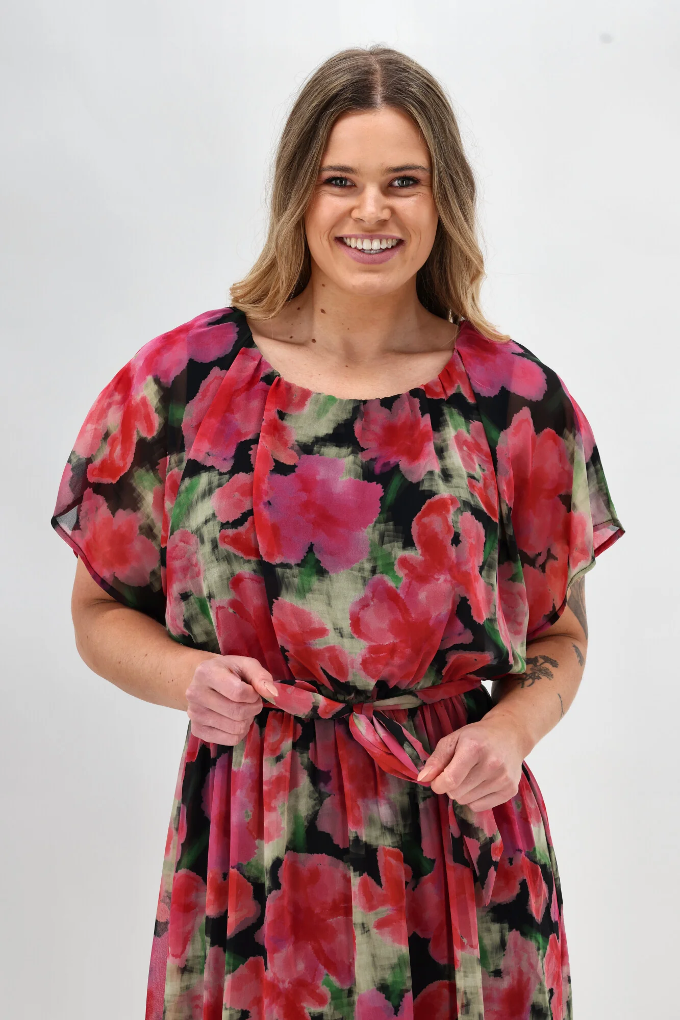 Celebration By Shine On Yasmin Dress Floral Pink Black - Image 5