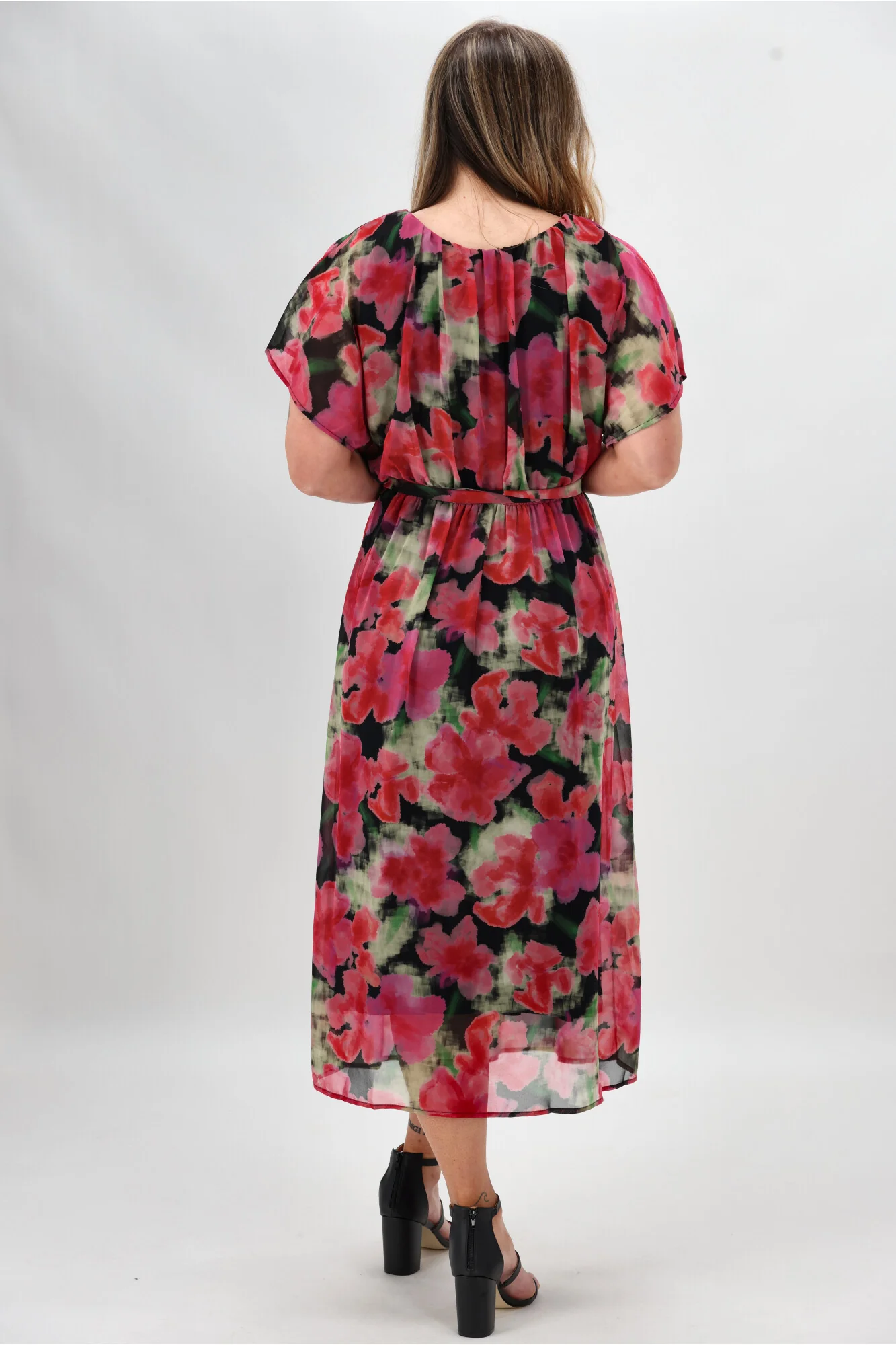 Celebration By Shine On Yasmin Dress Floral Pink Black - Image 9