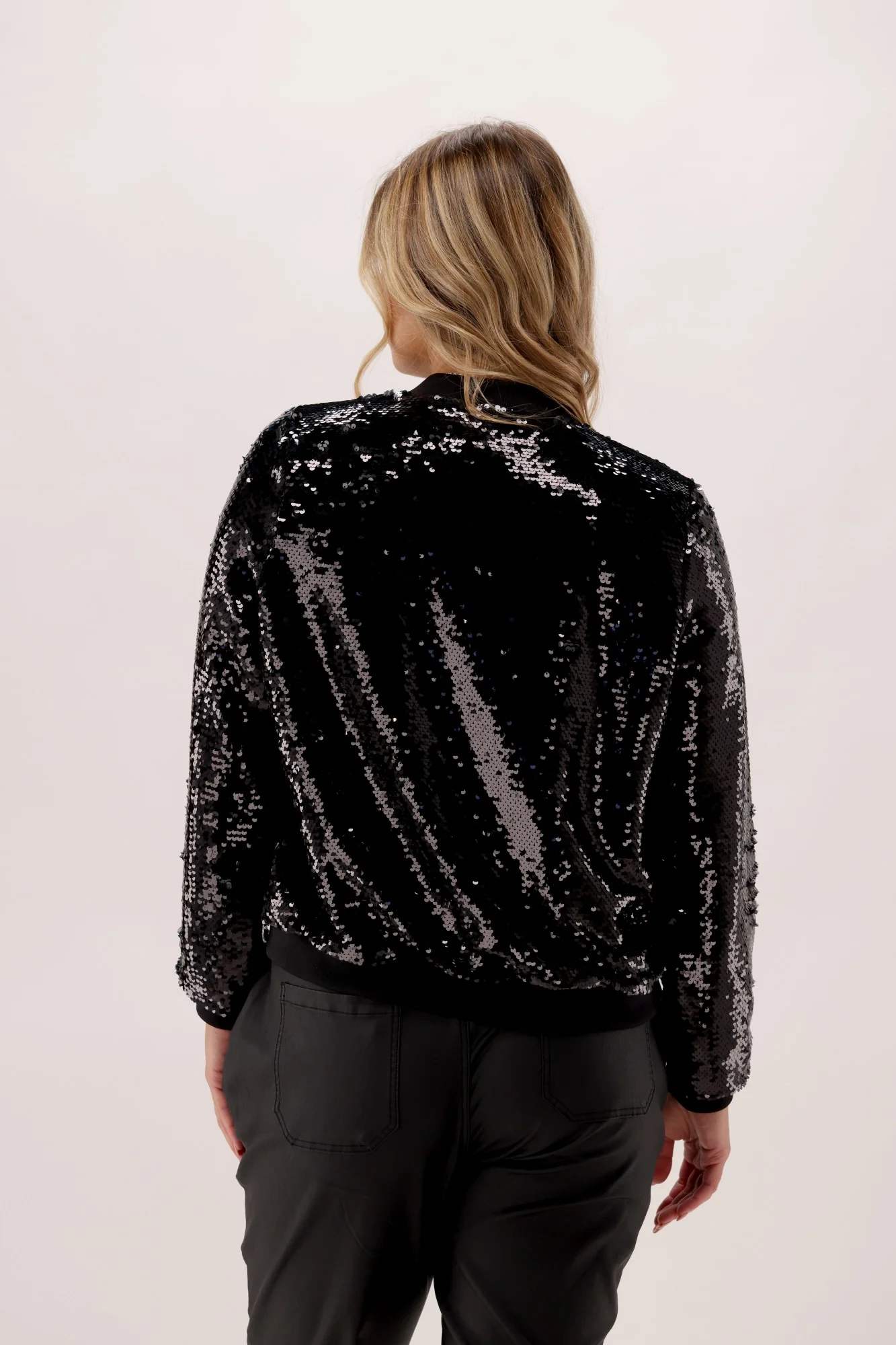 Celebration Lexie Sequin Bomber Jacket Black - Image 6