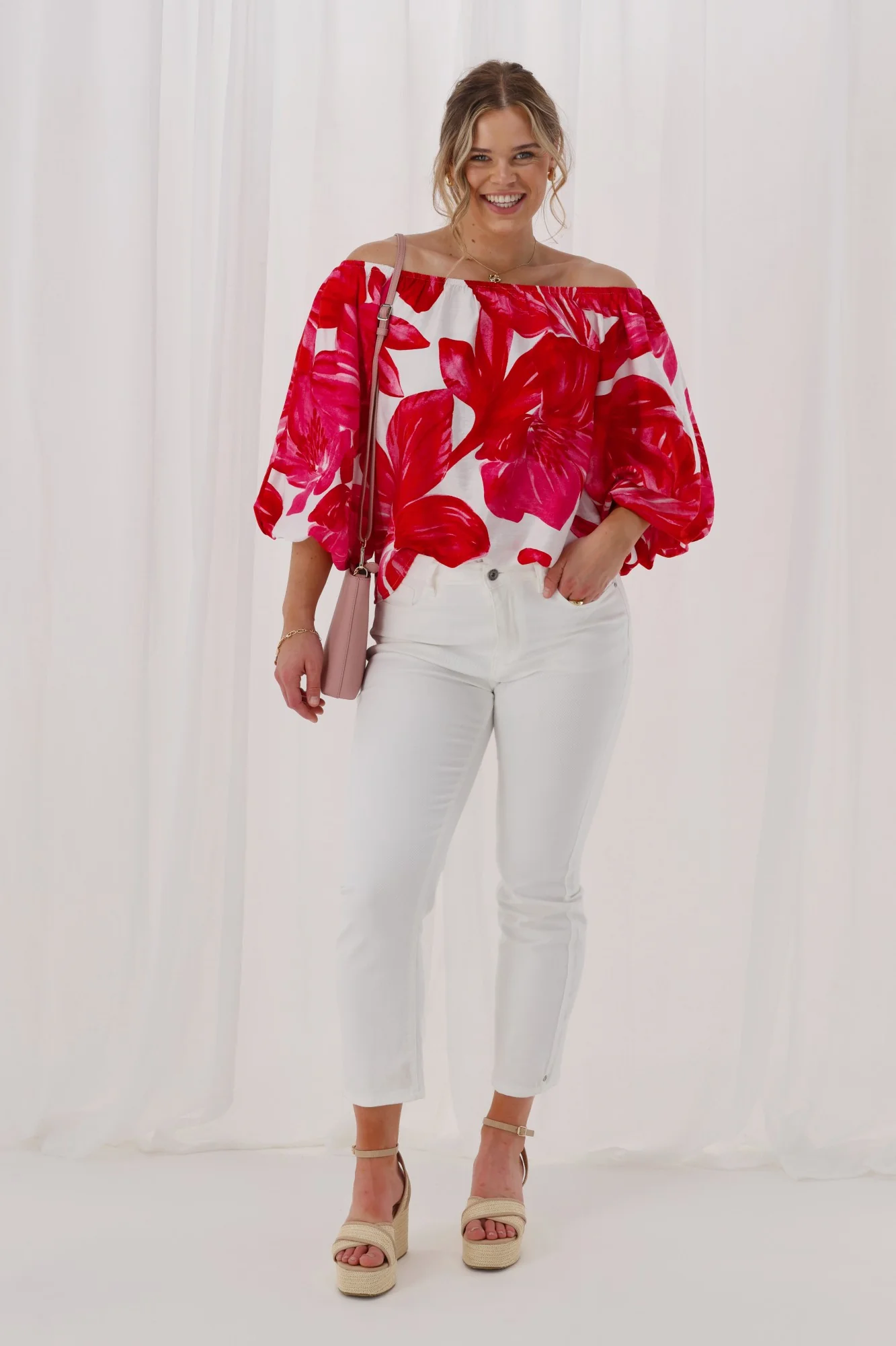 Celebration Lyra Off The Shoulder Top Floral - Image 3