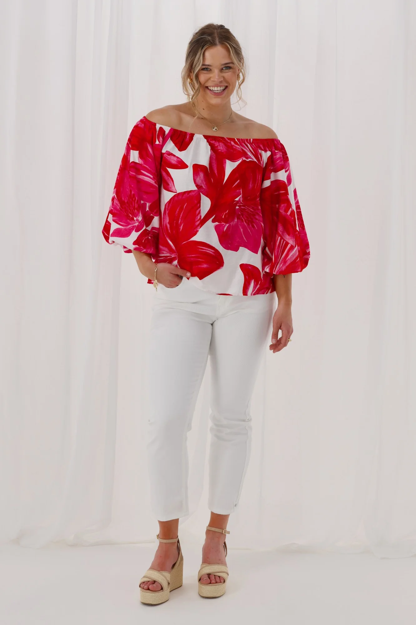 Celebration Lyra Off The Shoulder Top Floral - Image 8