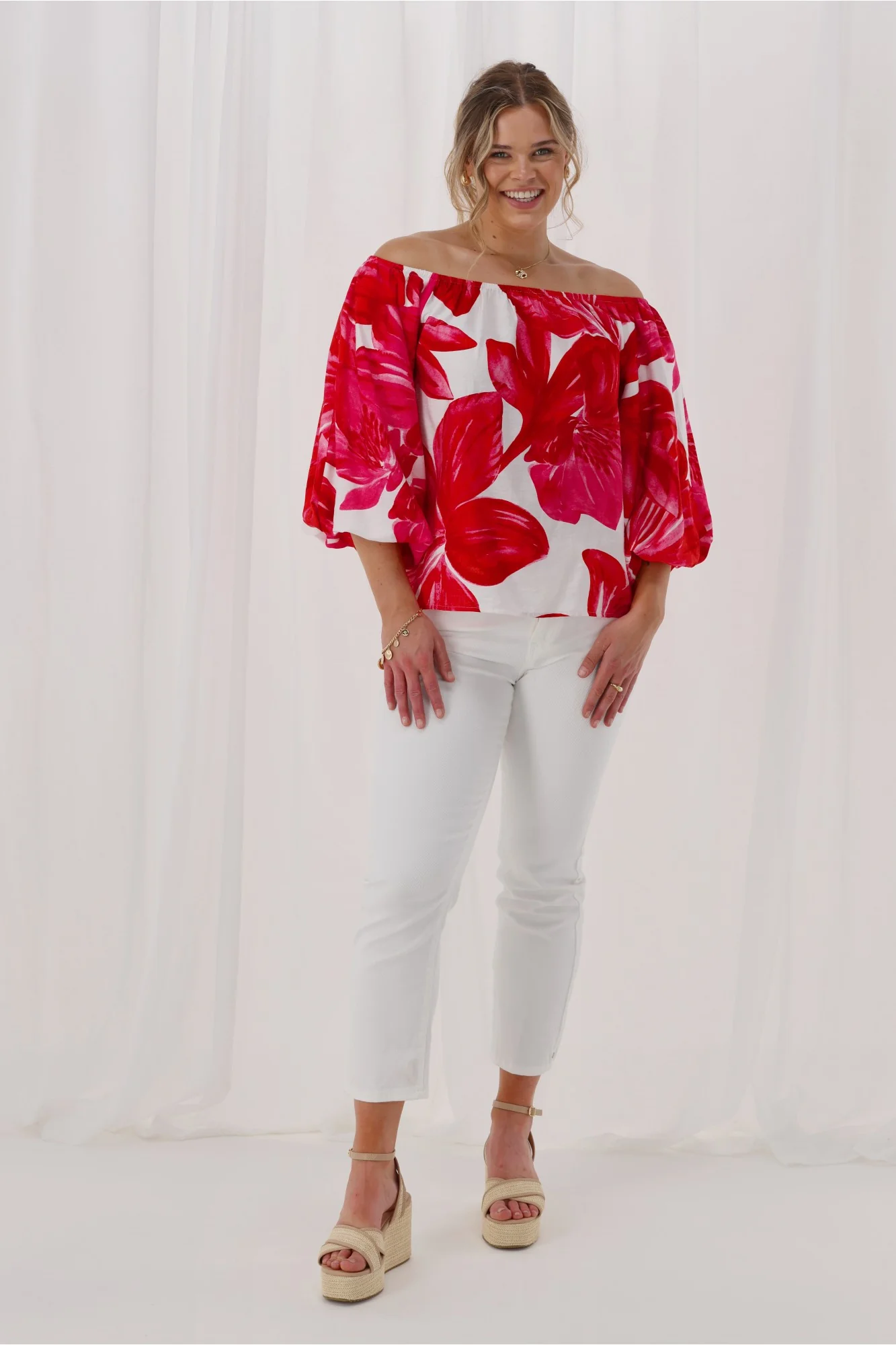 Celebration Lyra Off The Shoulder Top Floral - Image 9