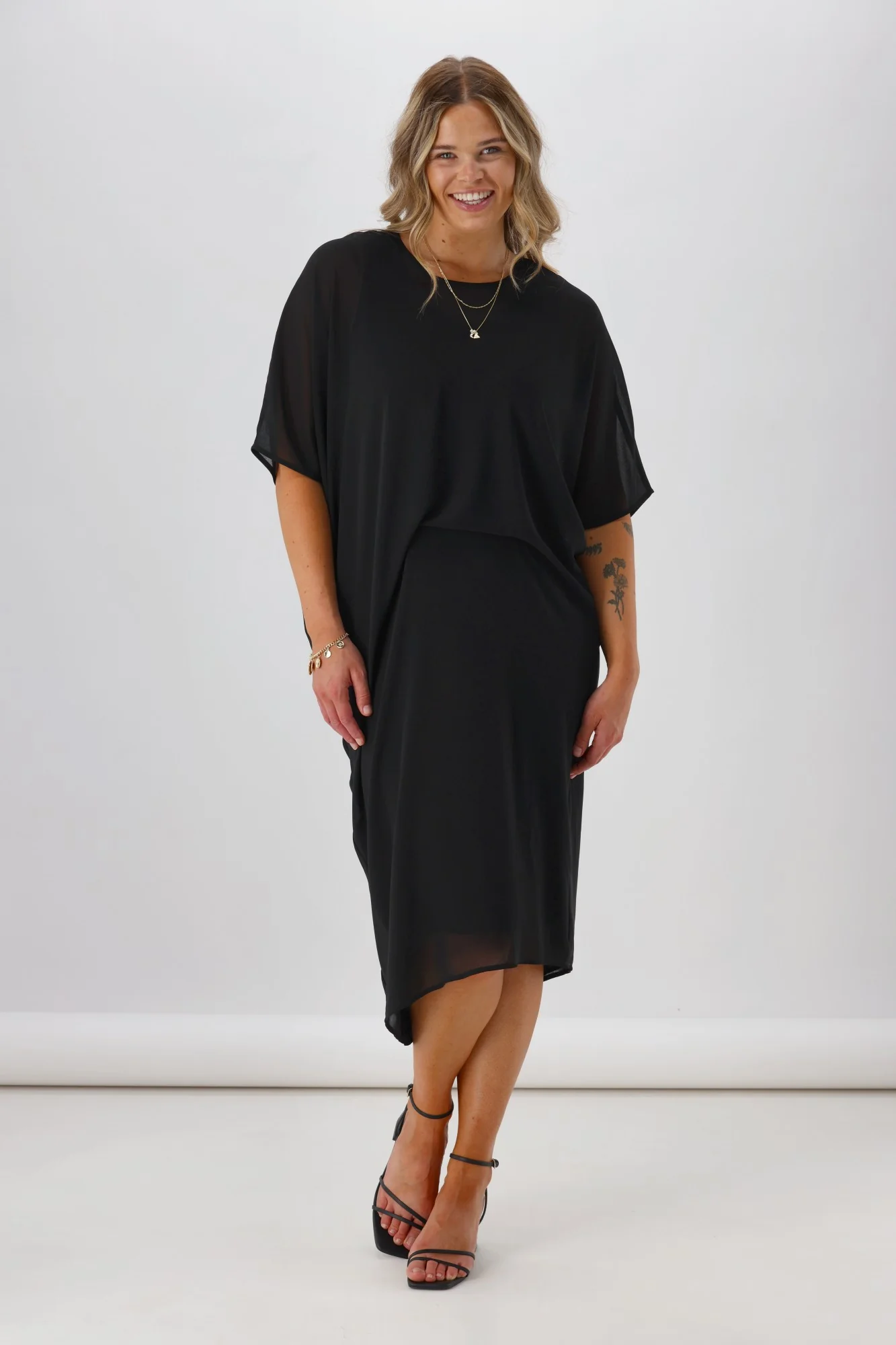 Celebration Mira Tuck Dress Black
