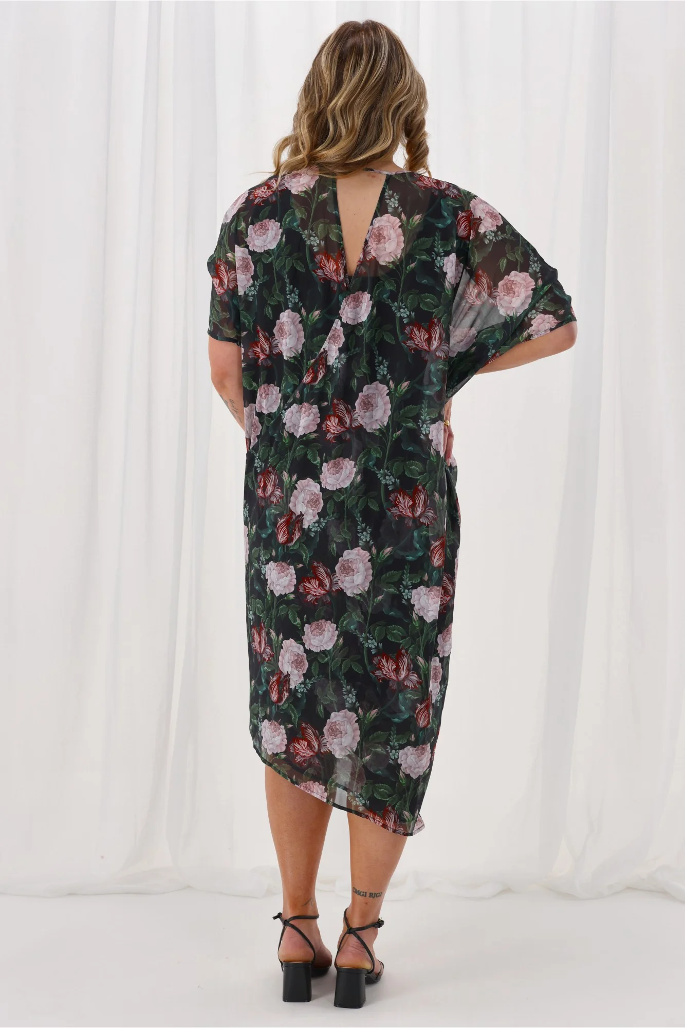 Celebration Mira Tuck Dress Black Floral - Image 4