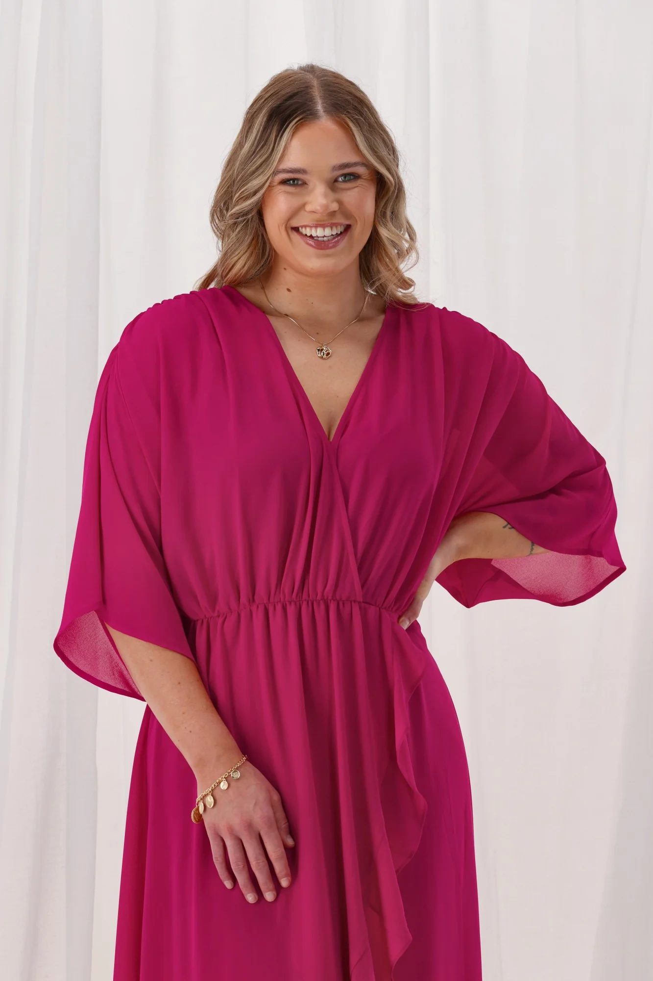 Celebration Opal Wrap Dress Berry - Image 3