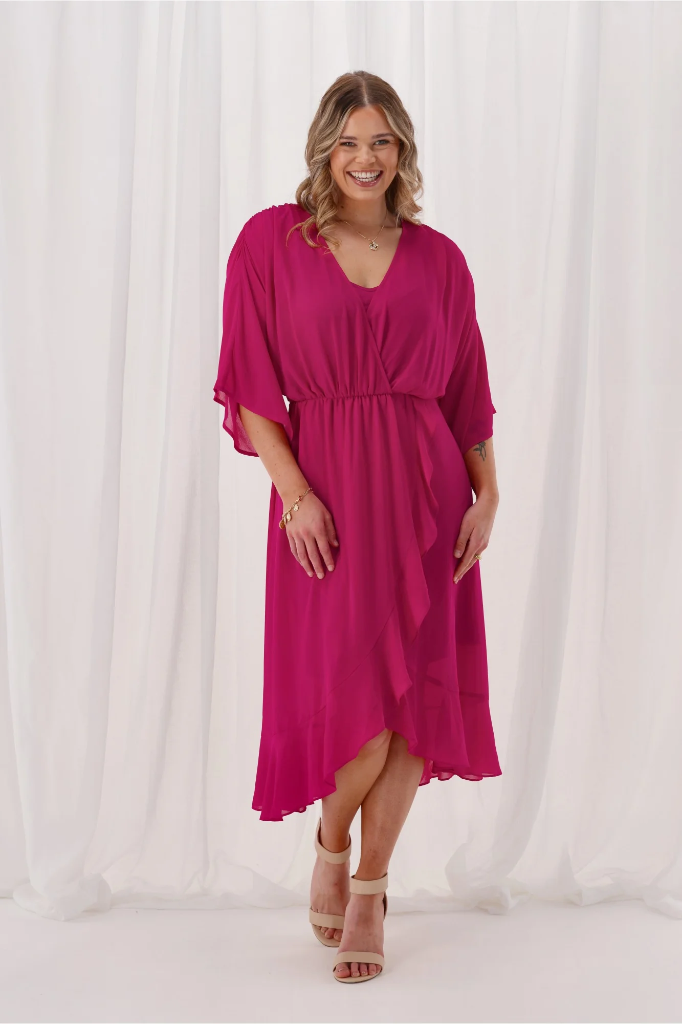 Celebration Opal Wrap Dress Berry - Image 4