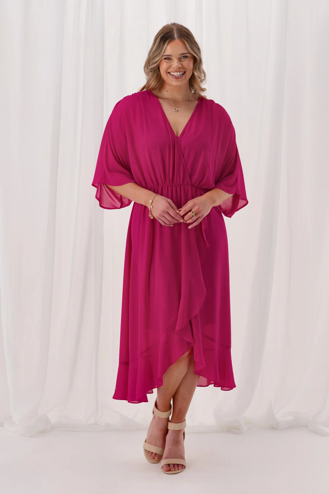 Celebration Opal Wrap Dress Berry - Image 6