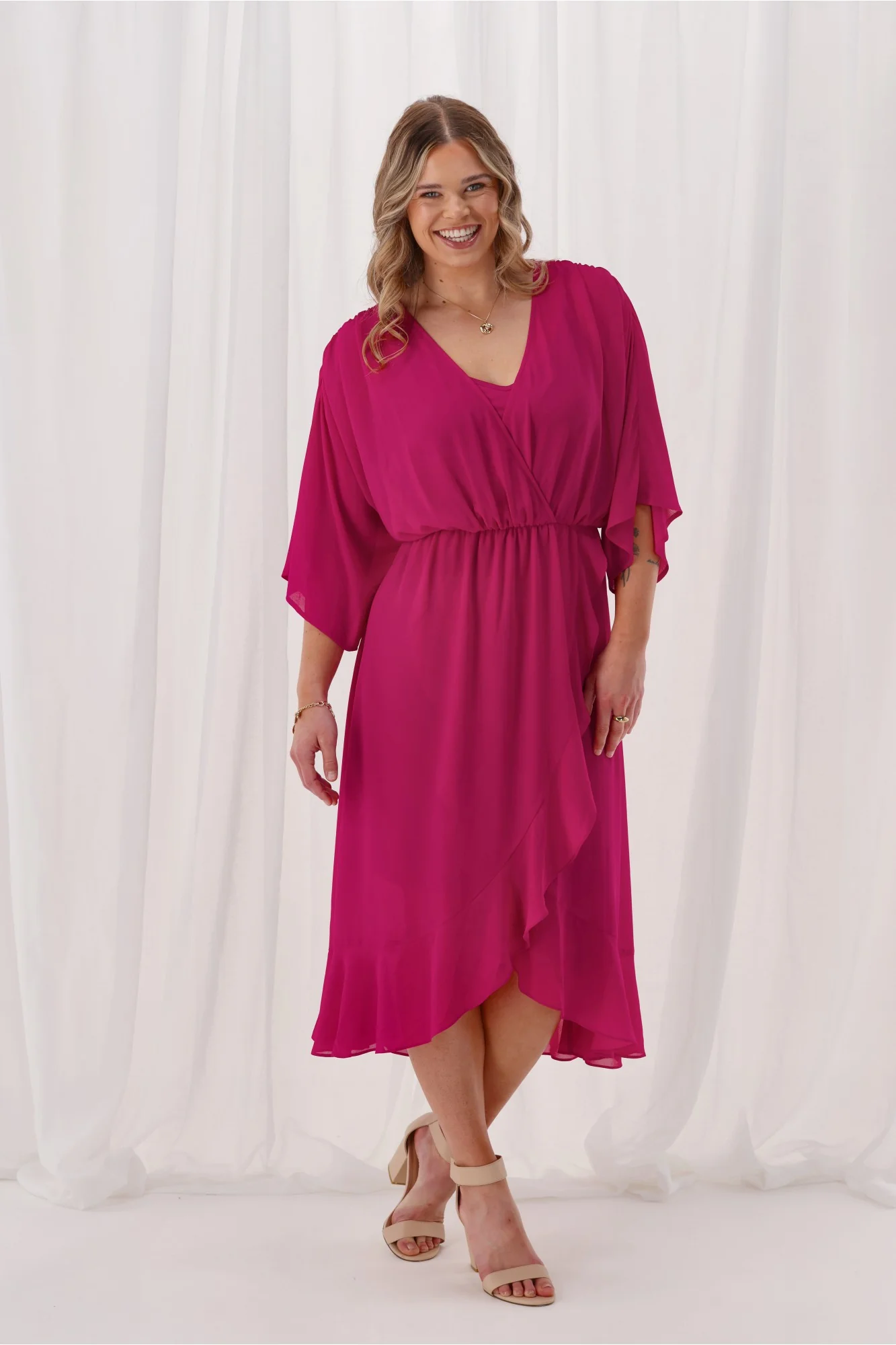 Celebration Opal Wrap Dress Berry - Image 8