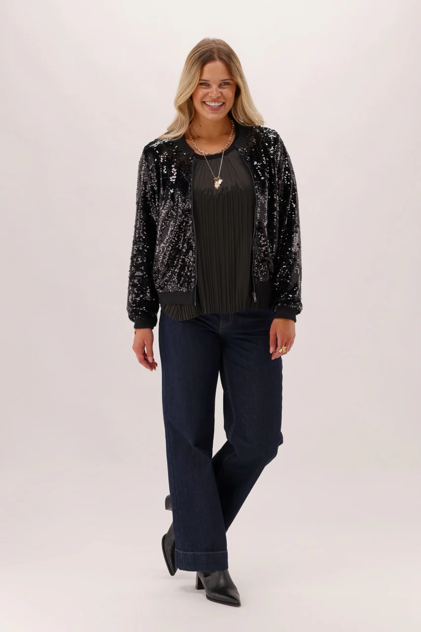 Celebration Raven Top With Flutter Sleeves Black - Image 5
