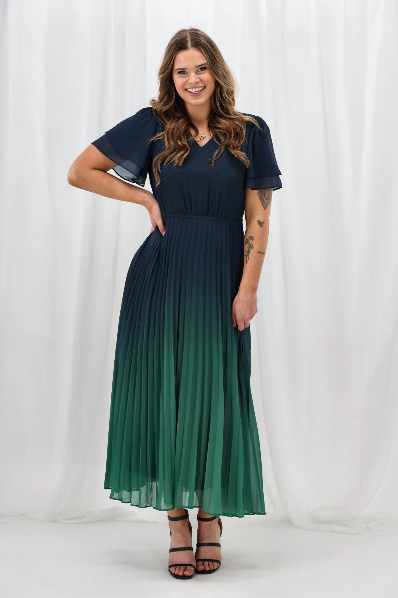 Celebration Tessa Dress Ombre Navy Green - Image 6
