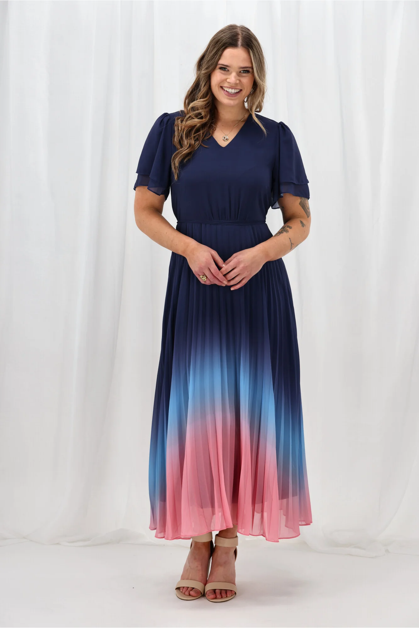 Celebration Tessa Dress Ombre Navy Pink - Image 11