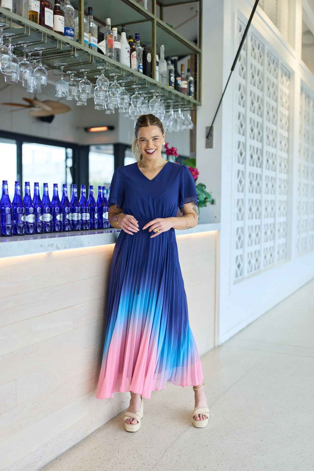 Celebration Tessa Dress Ombre Navy Pink - Image 2