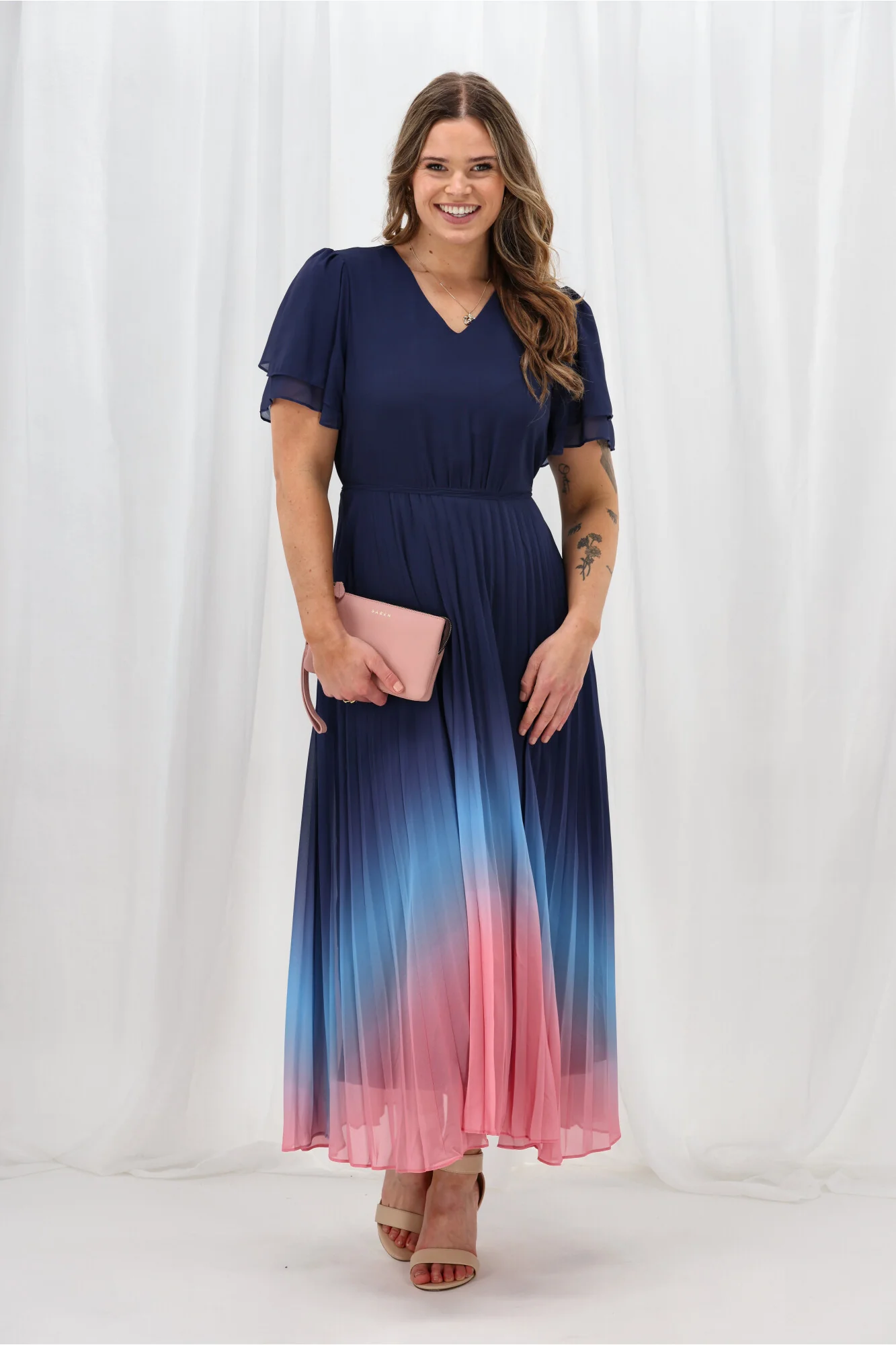 Celebration Tessa Dress Ombre Navy Pink - Image 3