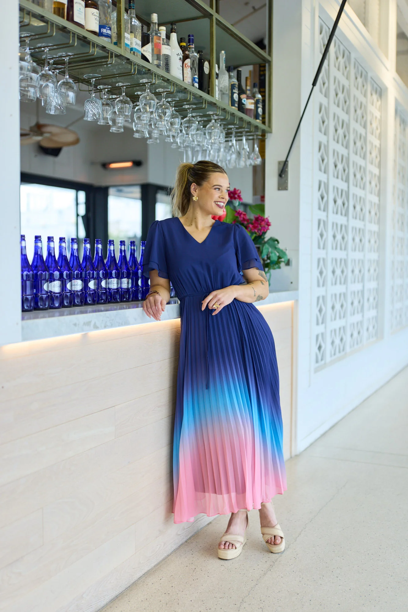 Celebration Tessa Dress Ombre Navy Pink - Image 5