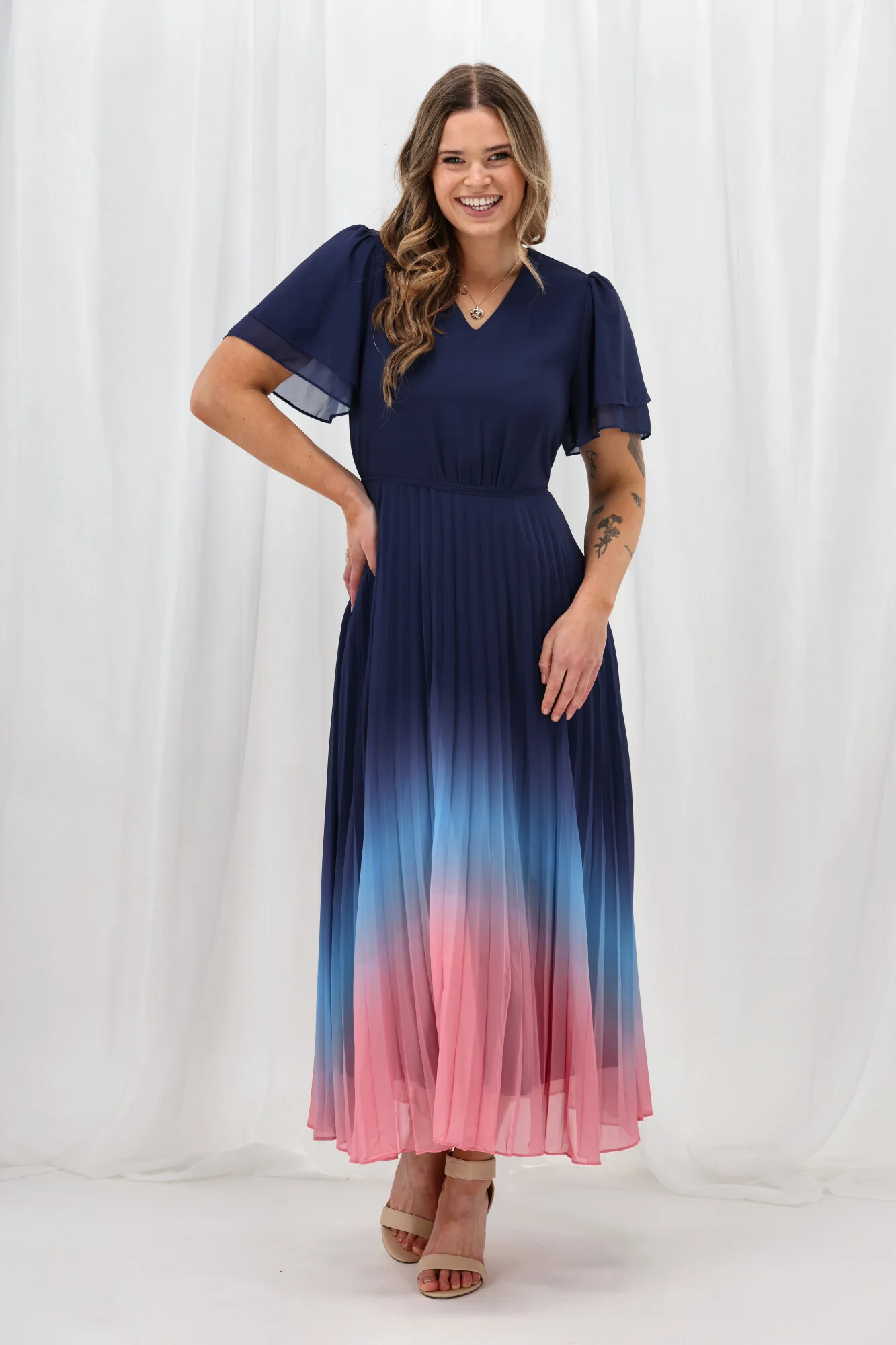 Celebration Tessa Dress Ombre Navy Pink - Image 6