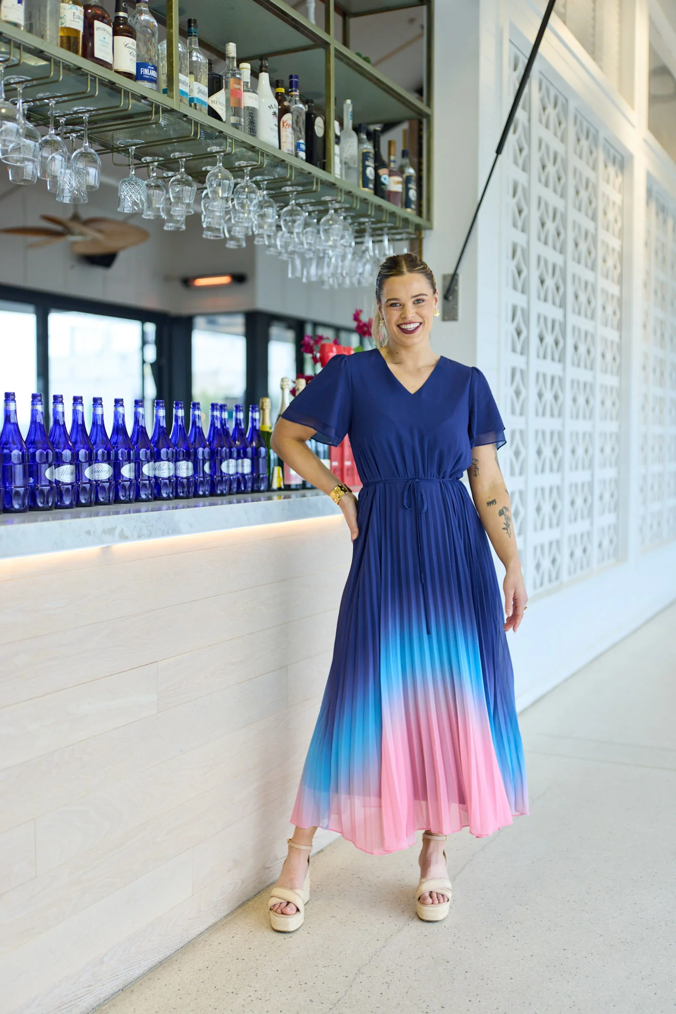 Celebration Tessa Dress Ombre Navy Pink - Image 8