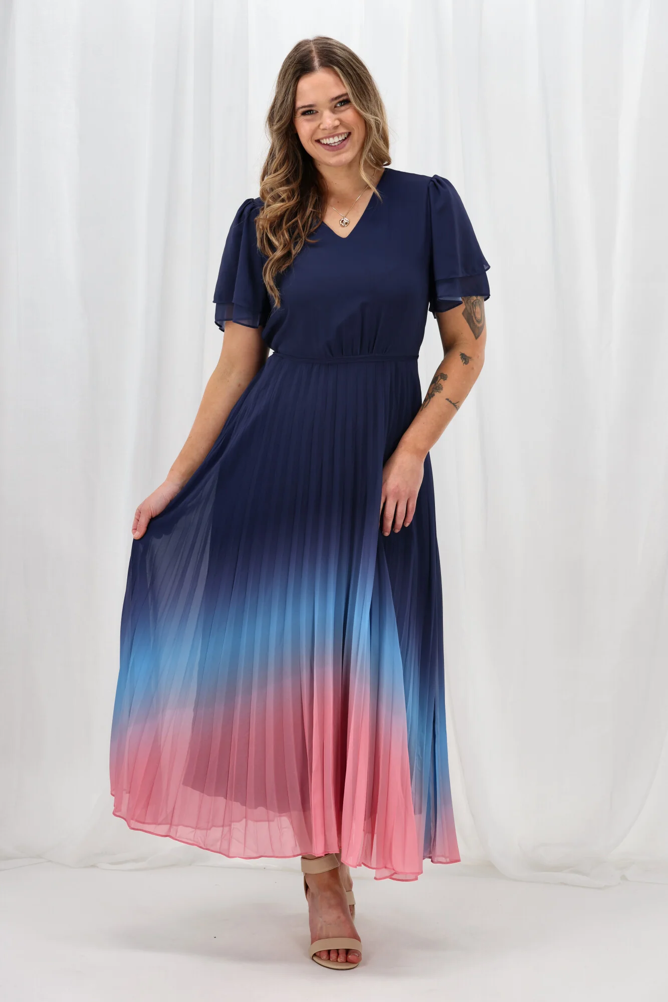 Celebration Tessa Dress Ombre Navy Pink - Image 9