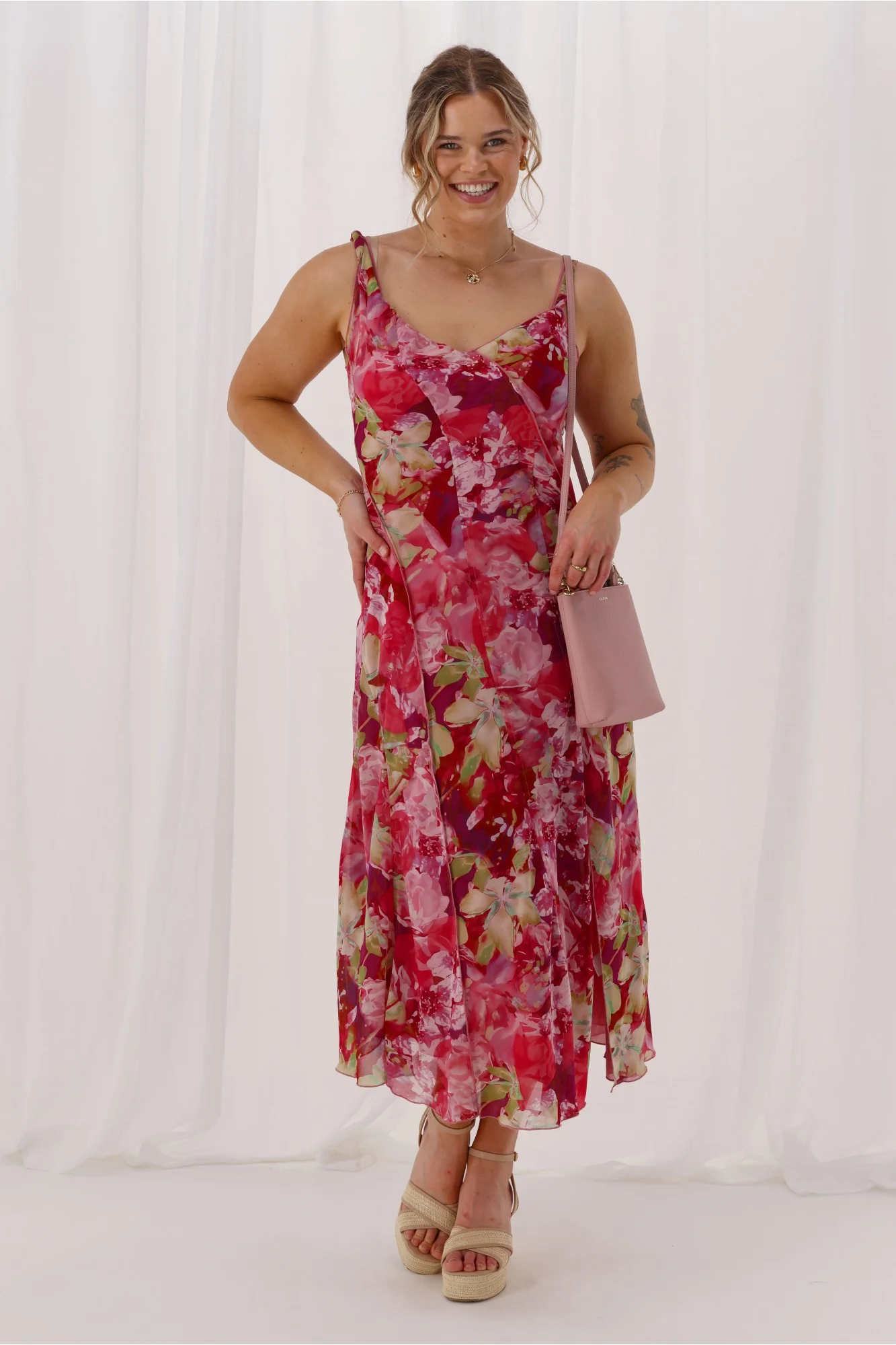 Celebration Tully Maxi Dress Pink Floral - Image 3