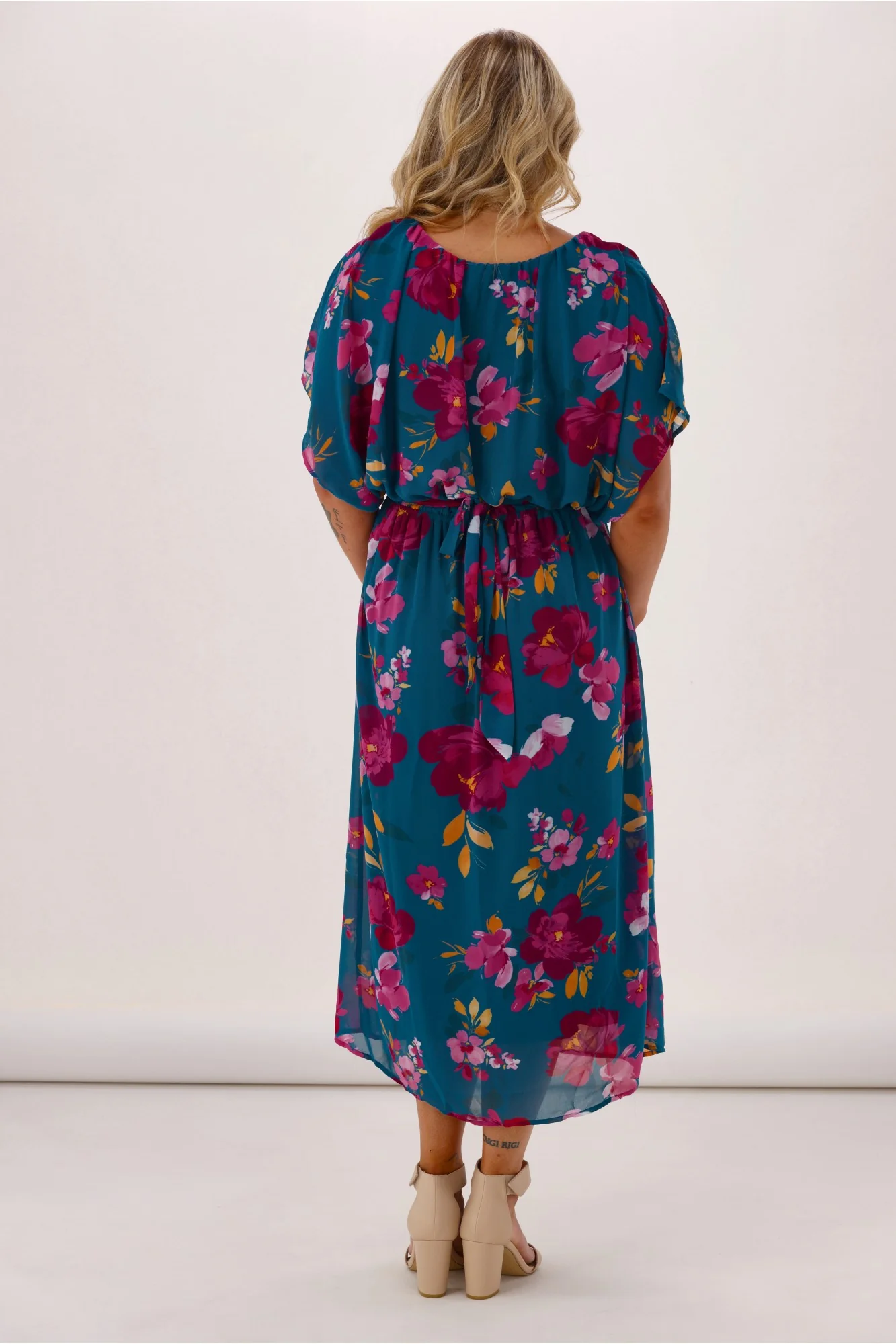 Celebration Yasmin Dress Floral Teal - Image 6