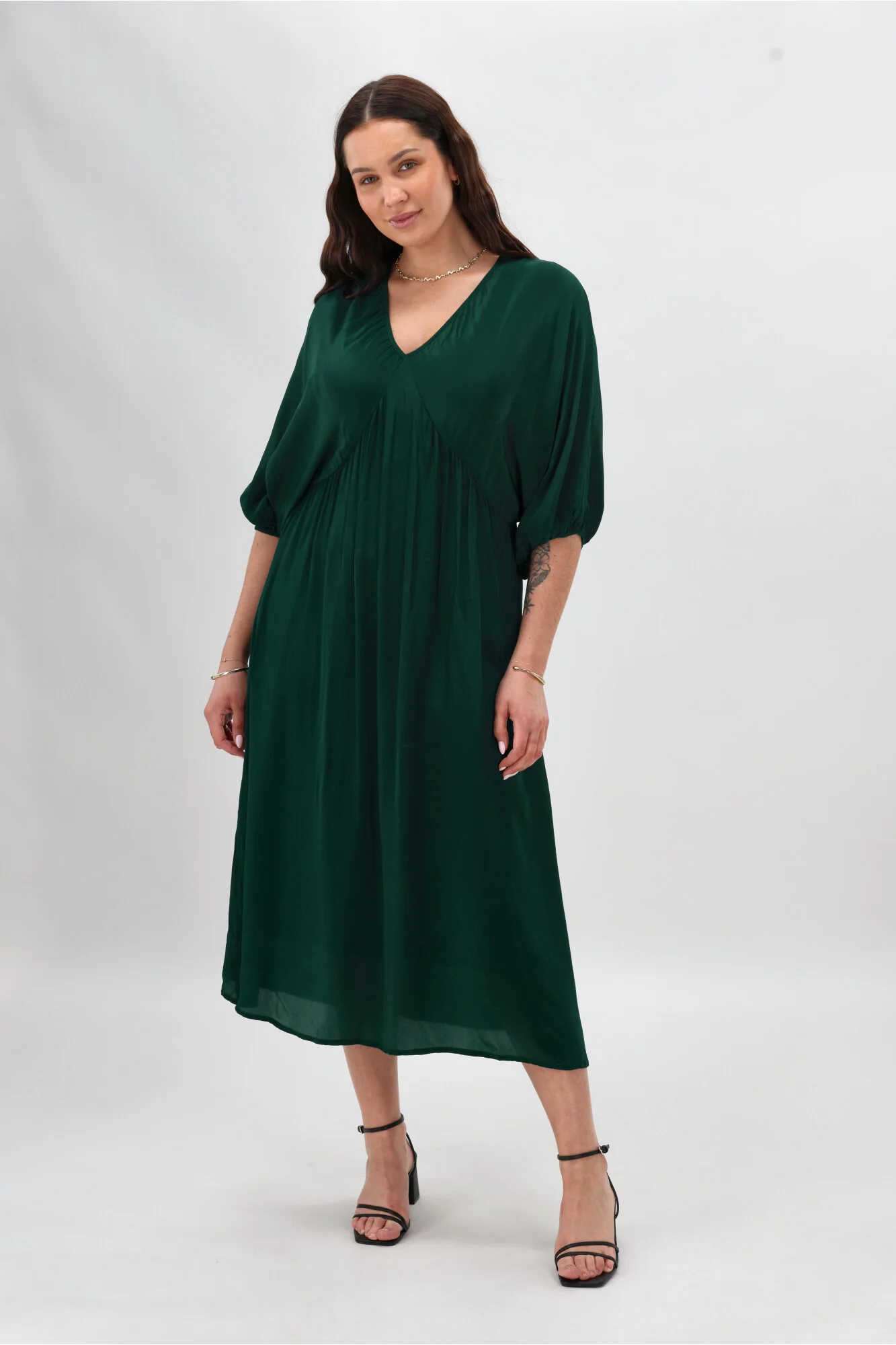 Celebrations By Shine On Lorna Blouson Dress Emerald - Image 10