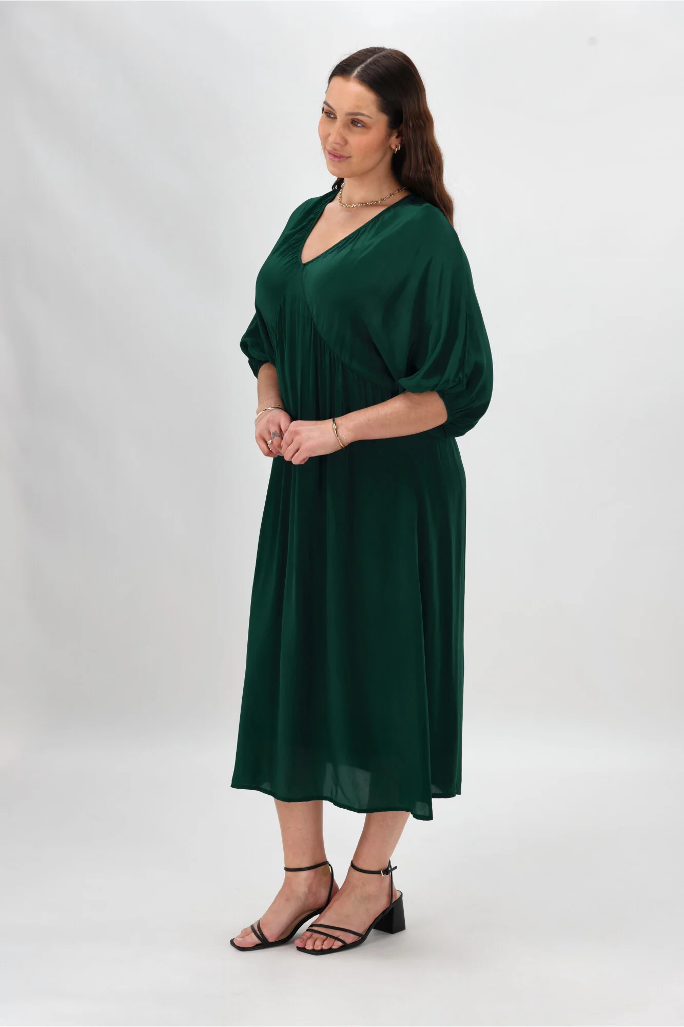 Celebrations By Shine On Lorna Blouson Dress Emerald - Image 12