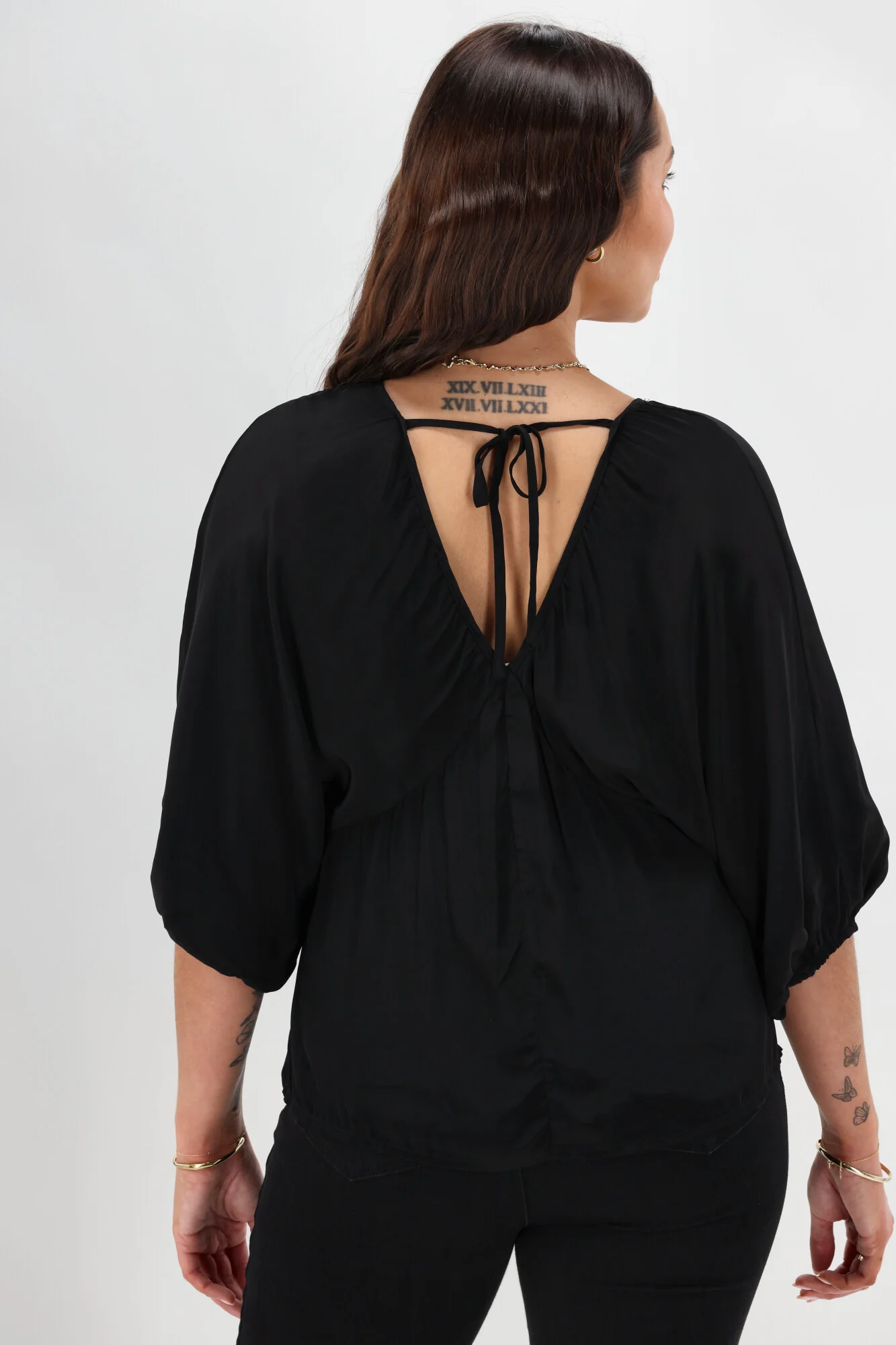 Celebrations By Shine On Lorna Blouson Top Black - Image 2