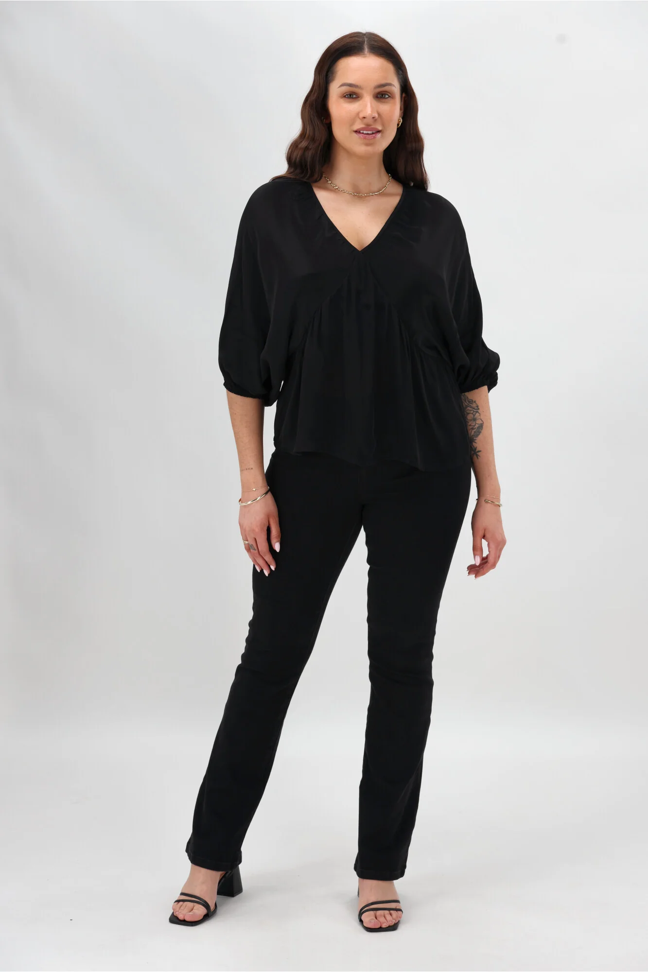 Celebrations By Shine On Lorna Blouson Top Black - Image 3