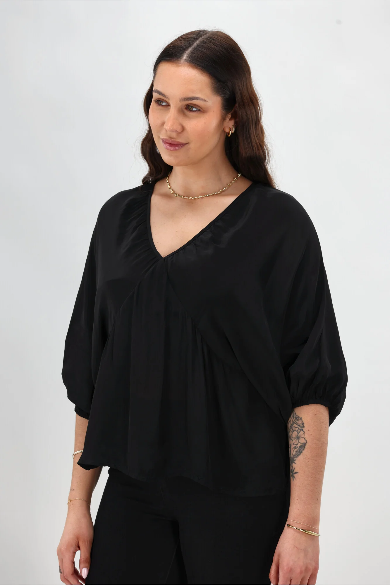 Celebrations By Shine On Lorna Blouson Top Black - Image 6