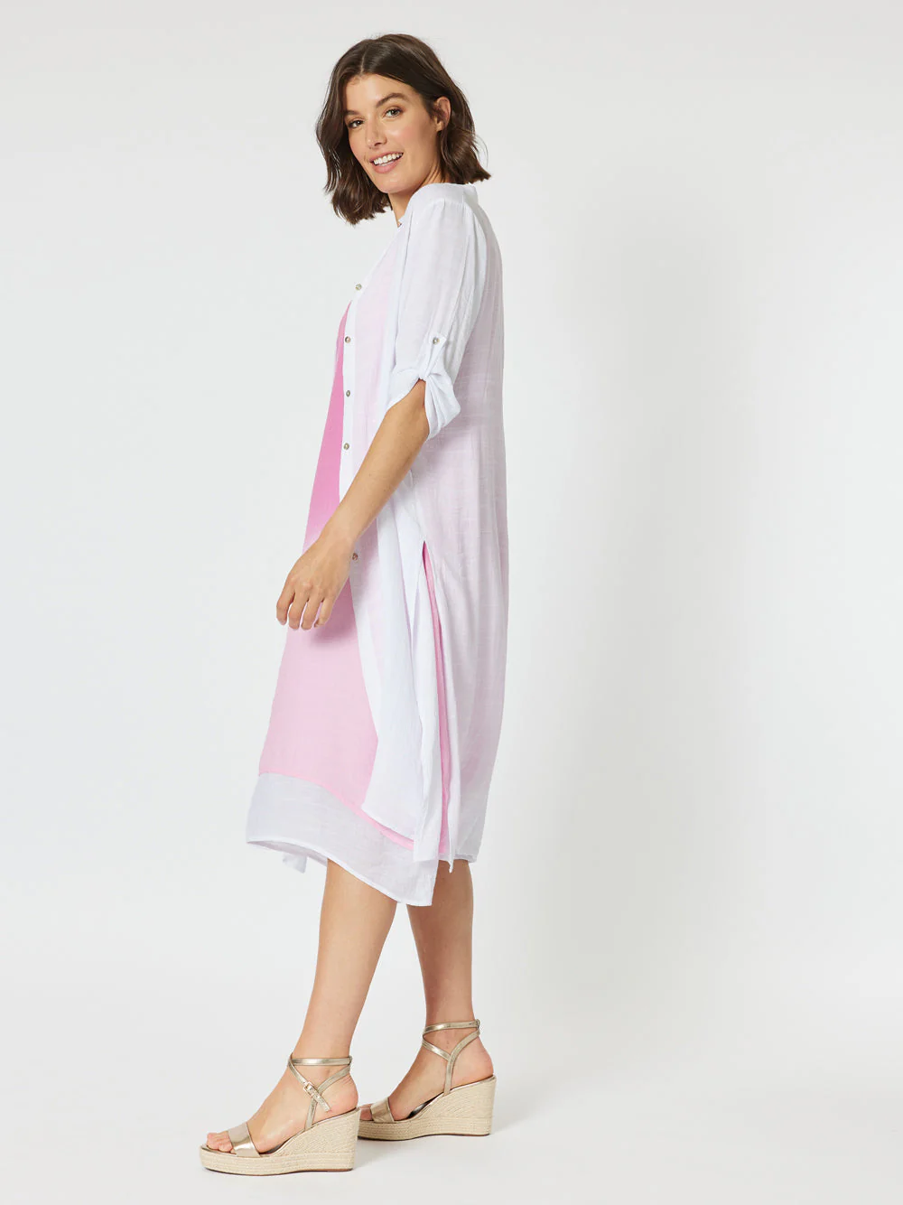 Clarity Long Duster Shirt White - Image 6